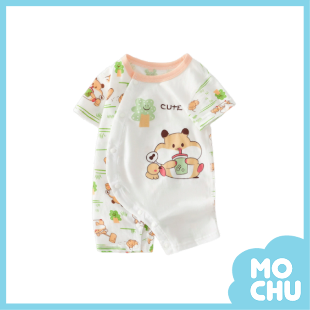 愛吃小熊短袖連身衣