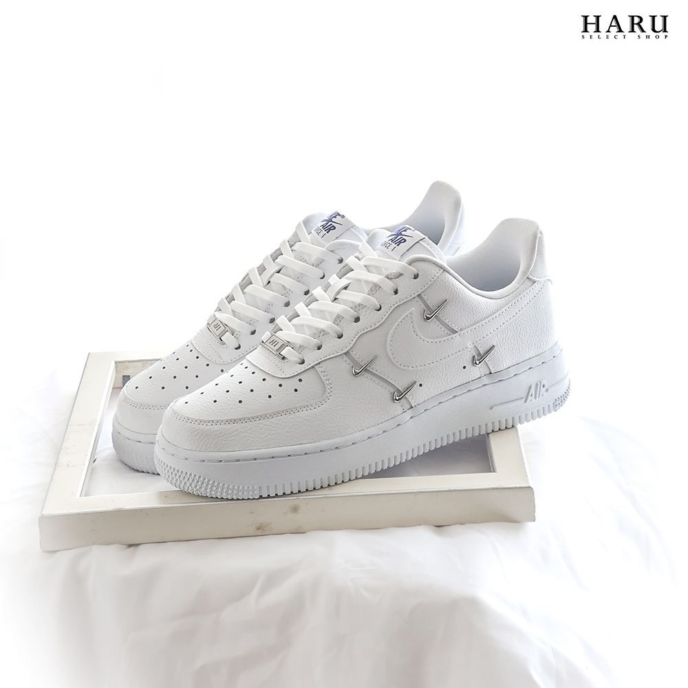 Nike Air Force 1 07 LX AF1 四鉤 銀鉤 白藍 立體小鉤 泫雅著用款 女生復古休閒鞋 CT1990-100