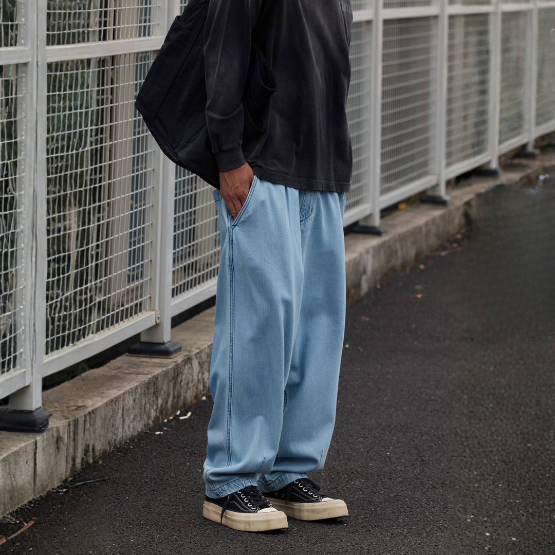 舒適萊賽爾微錐九分牛仔褲