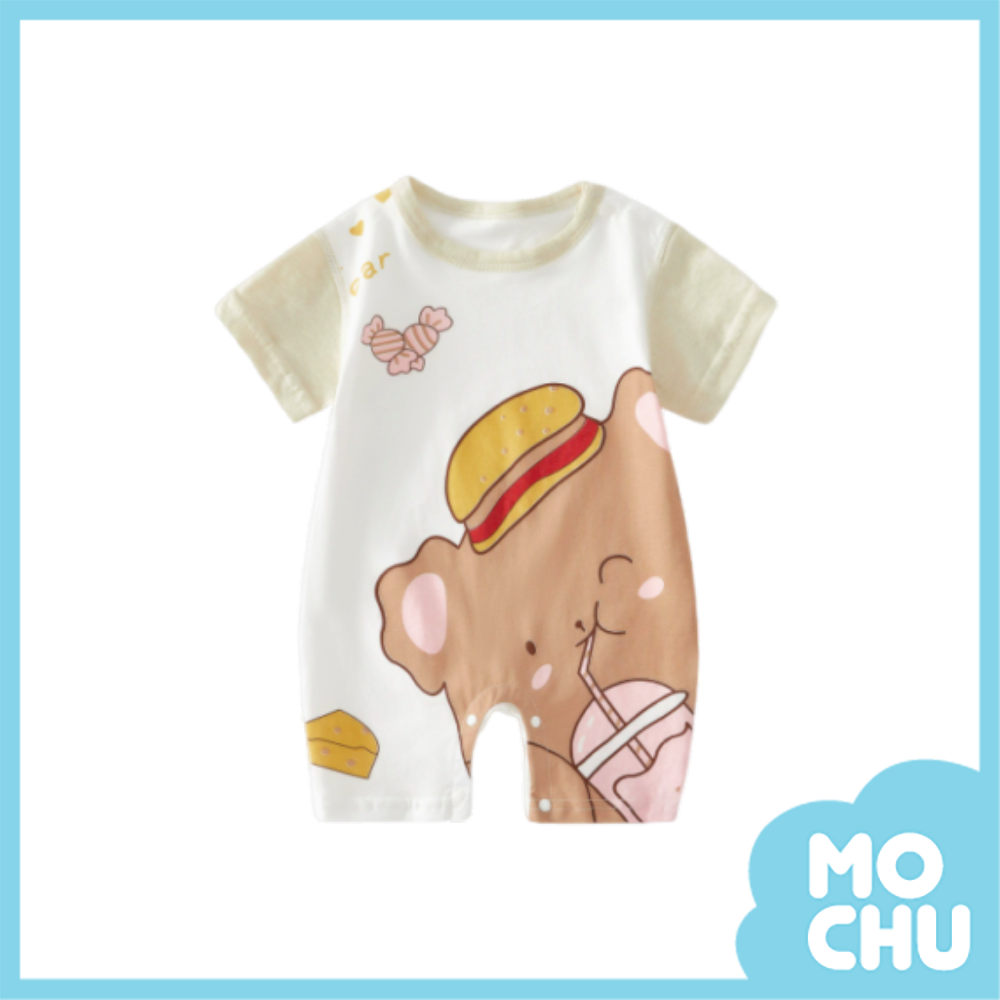 快樂熊肩開短袖連身衣