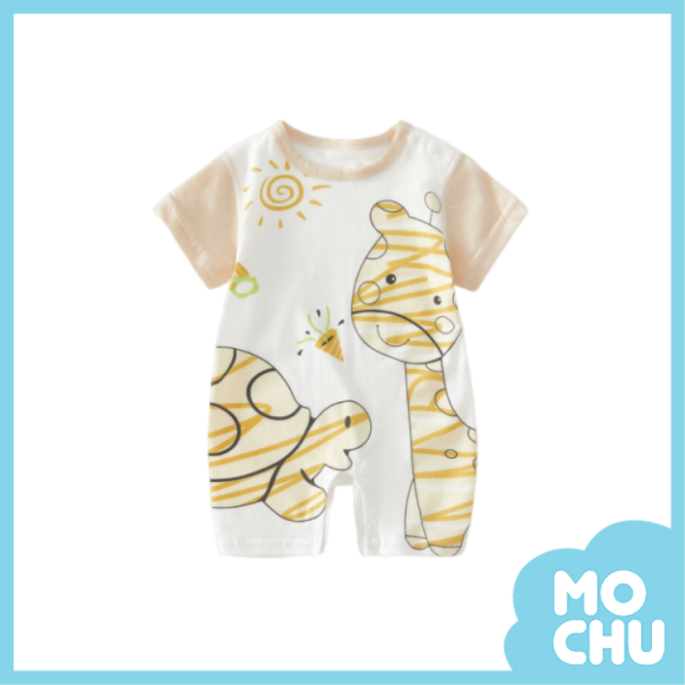 小鹿與龜肩開短袖連身衣