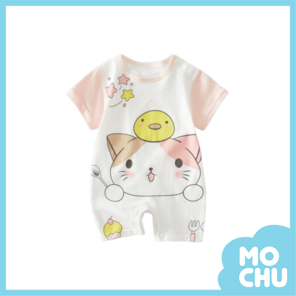 大臉貓肩開短袖連身衣