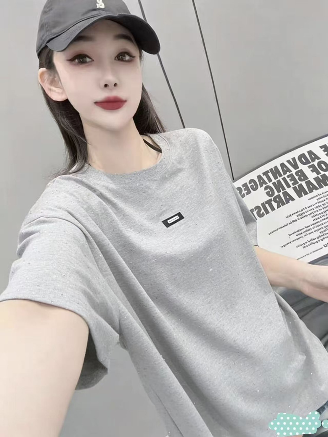 黑車標整件鑽鑽棉質衣