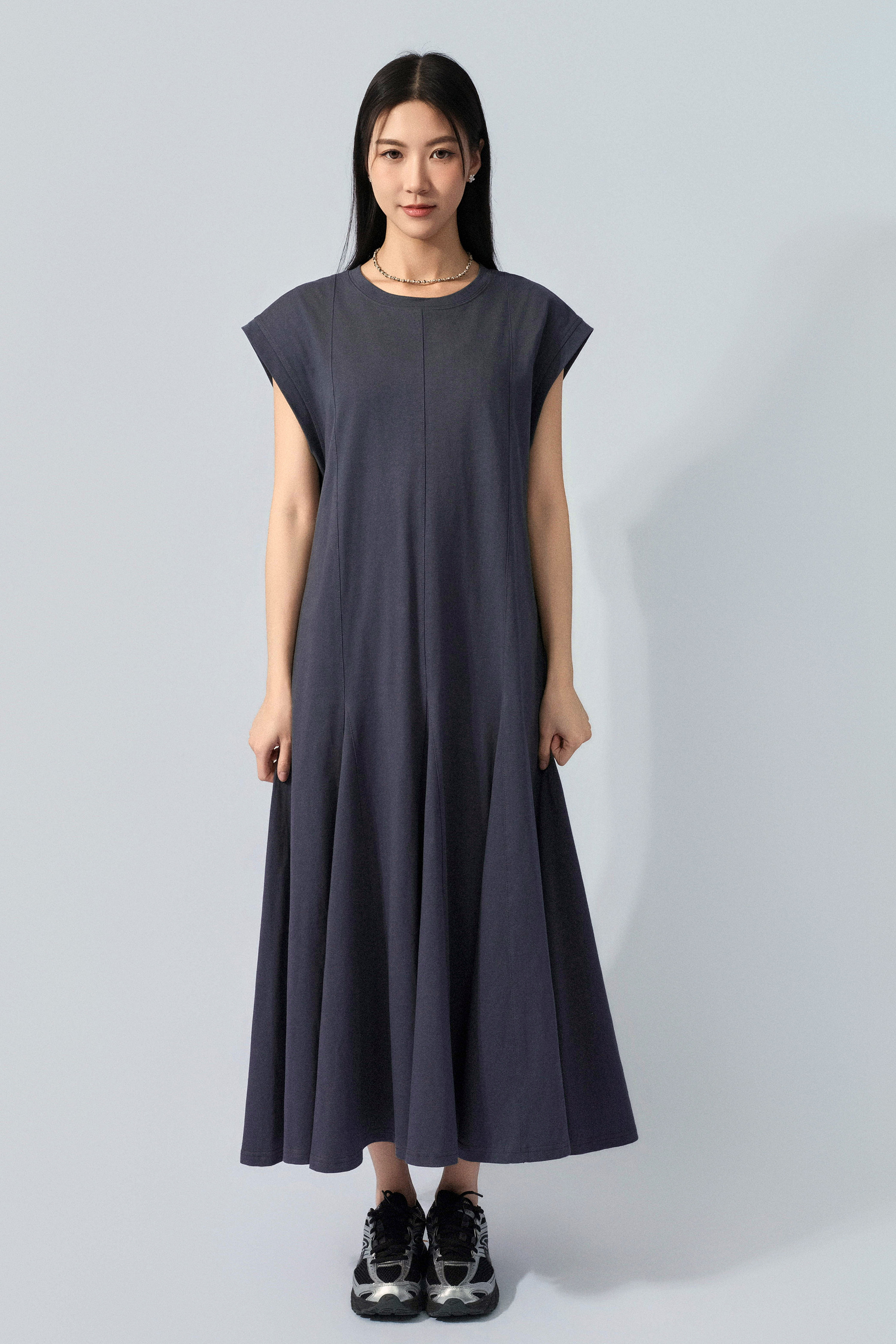 拼布傘腳洗水棉連身裙 (預購產品）