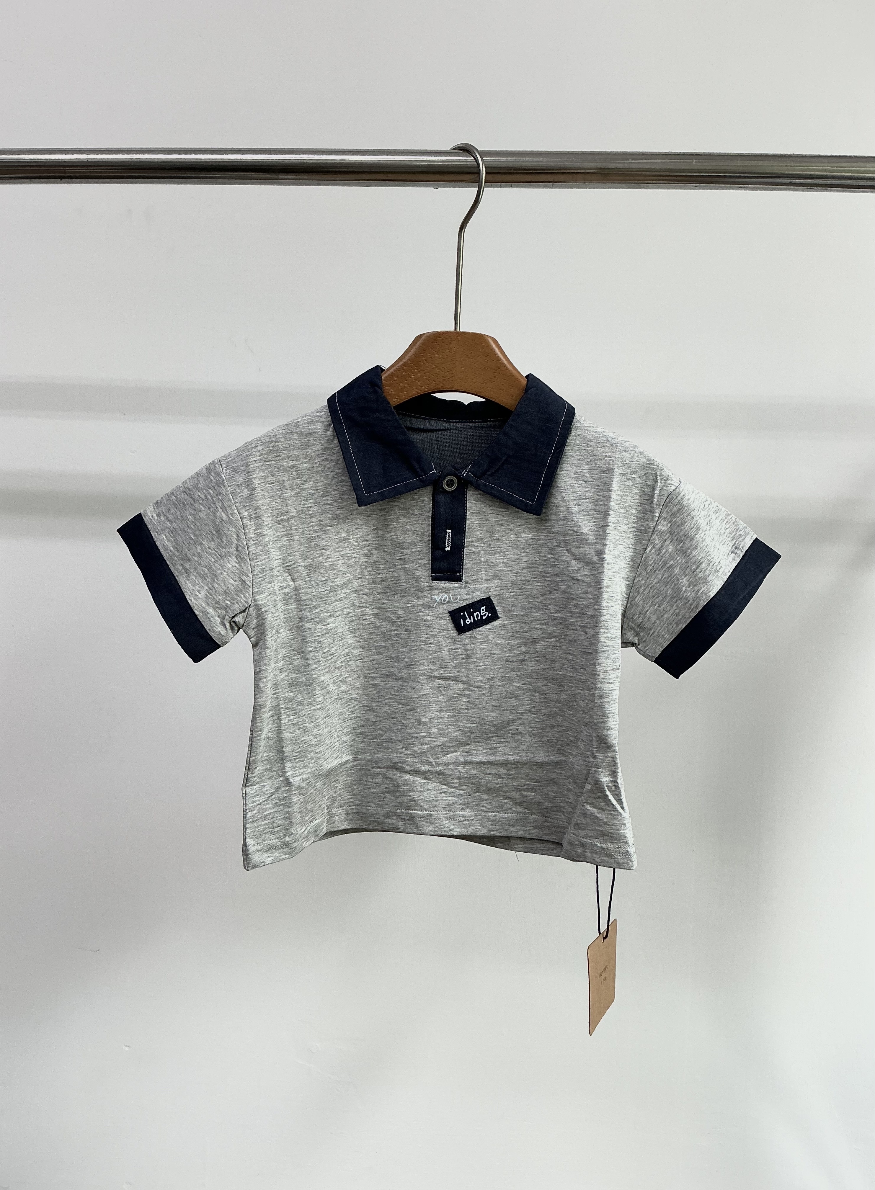 A04945拼色polo領上衣