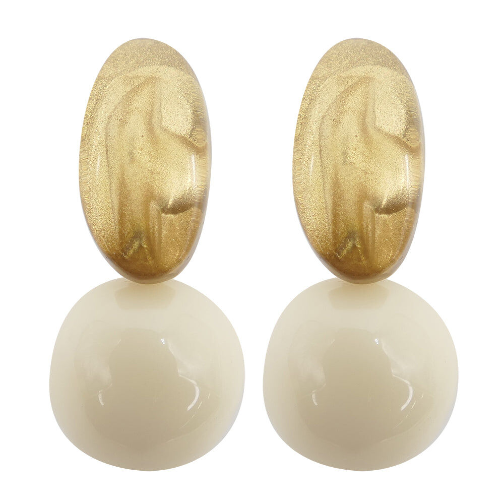 Clementina Stud Earrings - Cream｜Denaive