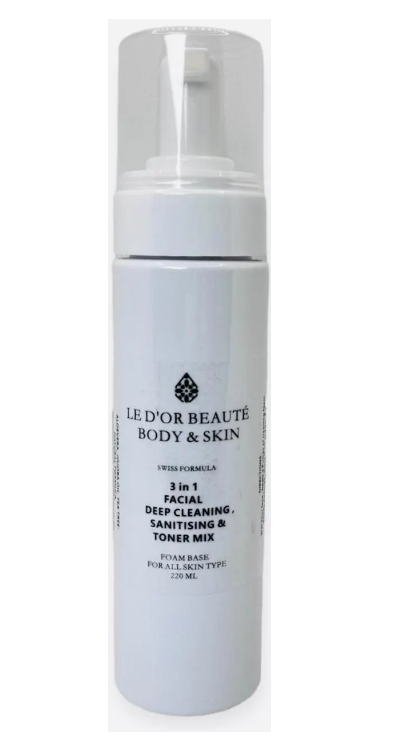 LD09 "三合一瑞士深層潔面, 消毒殺菌及爽膚泡泡 220ml 3 in 1 Deep cleaning Sanitizing & Toner Mix ""LD11 "Formulated in Switzerland $289