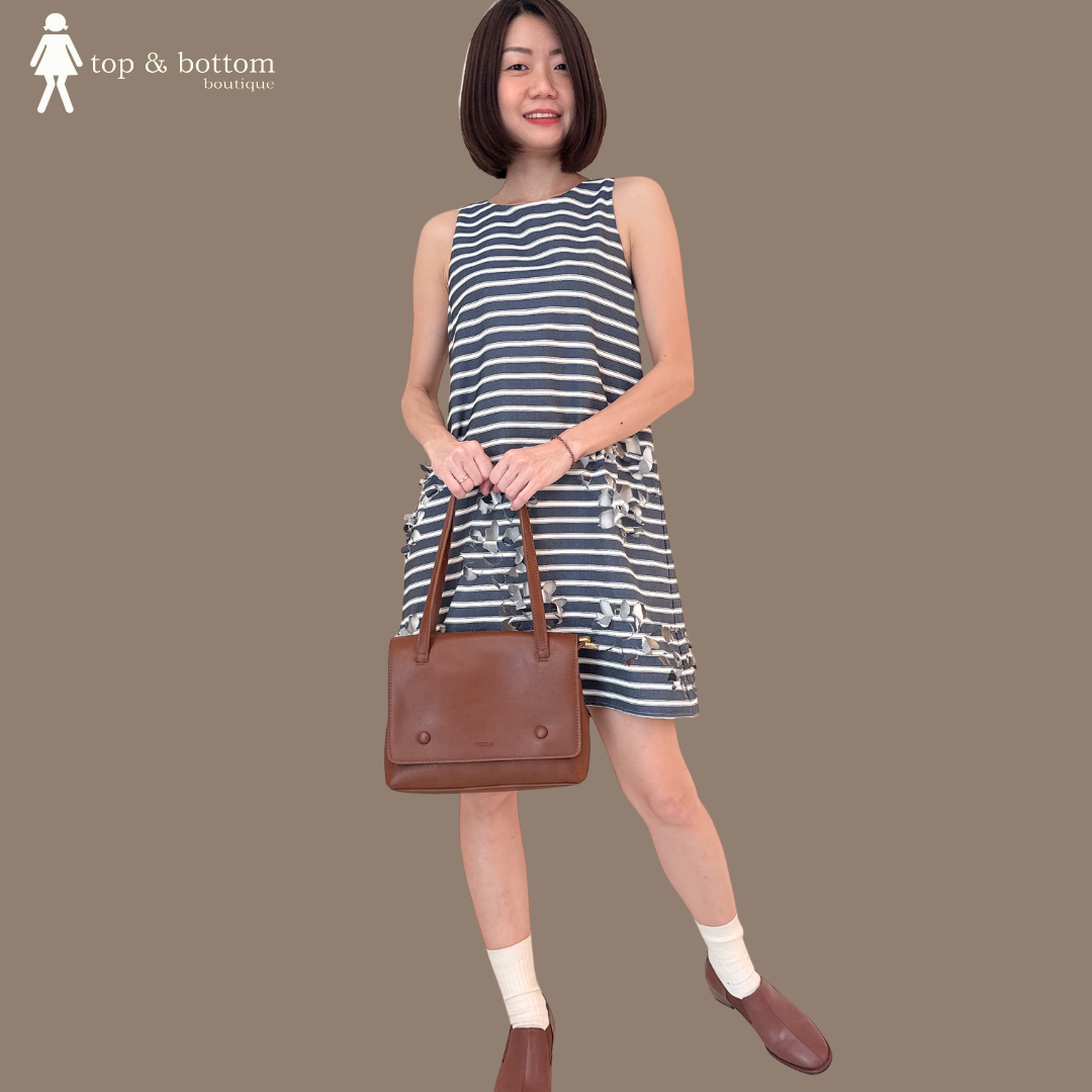 SLEEVELESS STRIPED SHORT DRESS