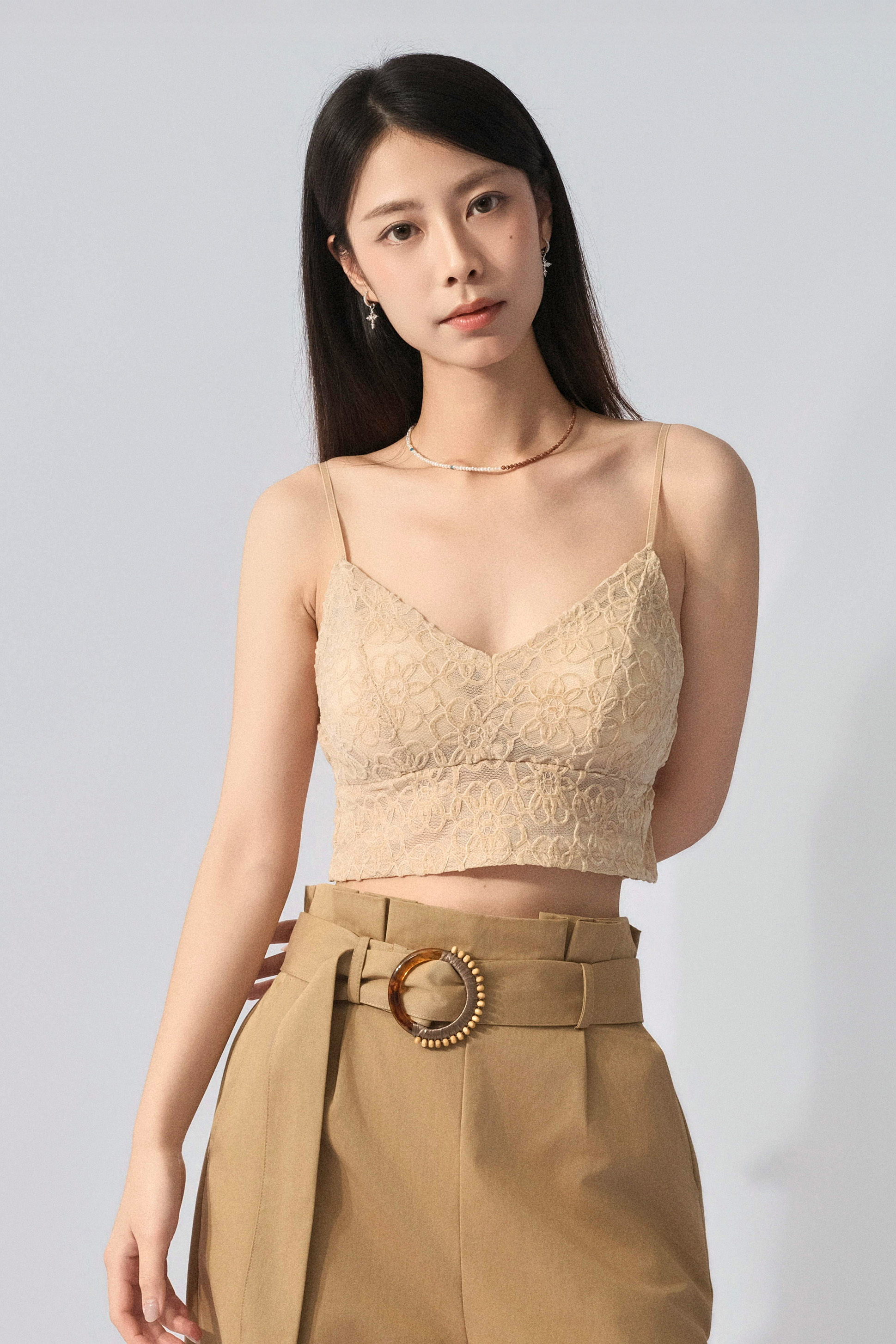 絲絨花彈性蕾絲bra top (預購產品）