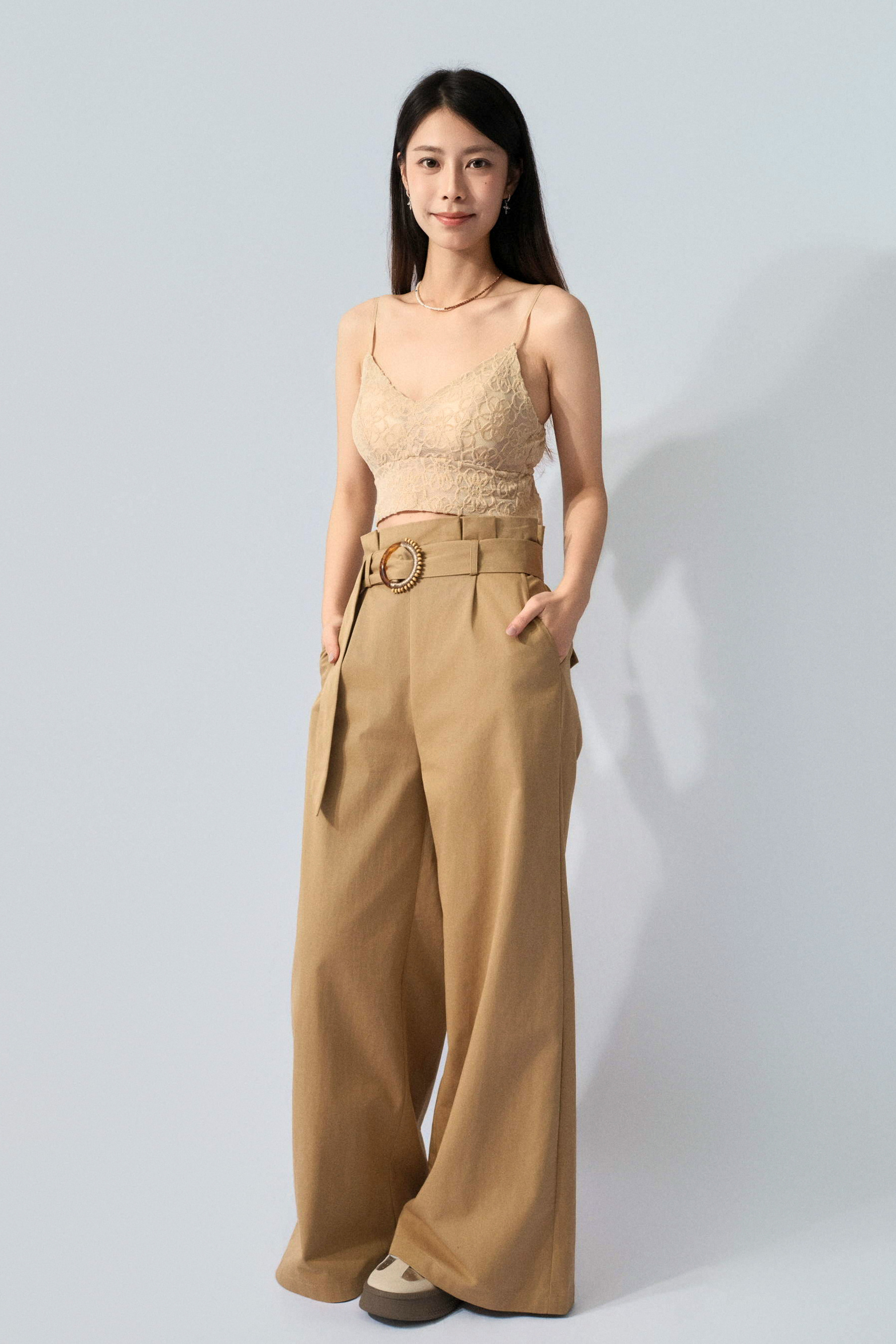 民族腰帶扣闊褲（ 預購產品）