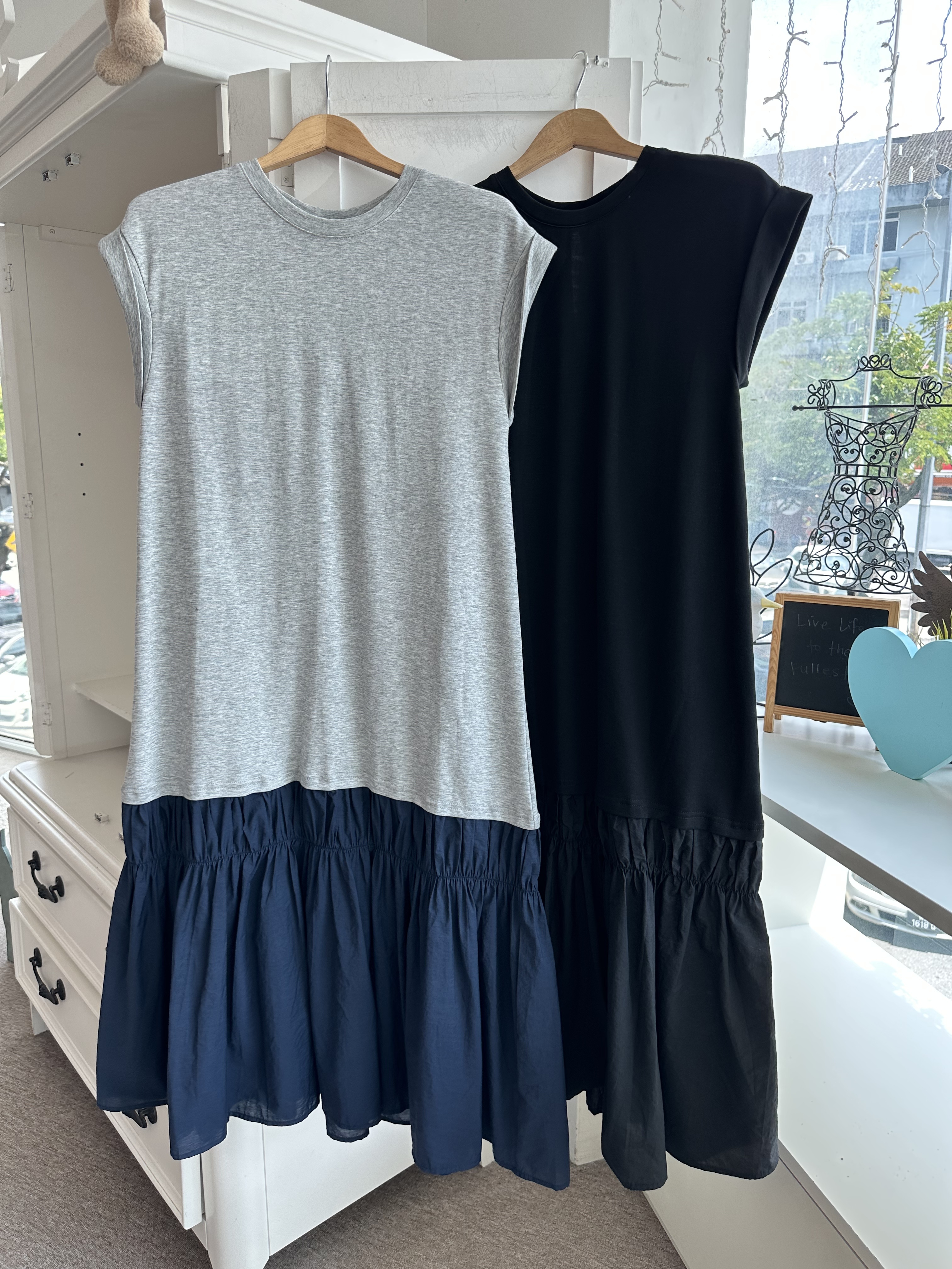 V SLEEVE CASUAL TWISTED BACK LONG DRESS