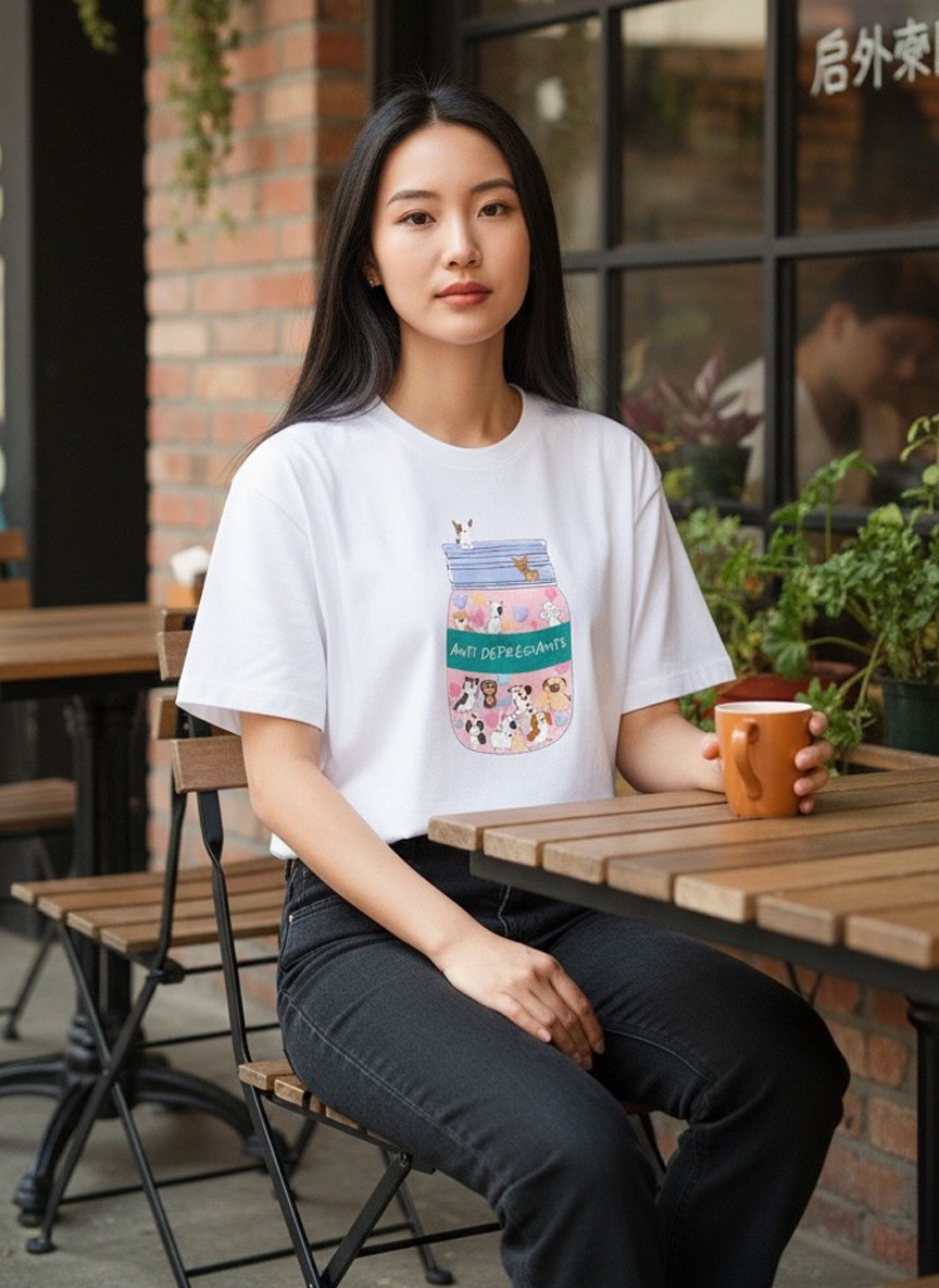 一整罐的快樂| 狗狗插畫T恤