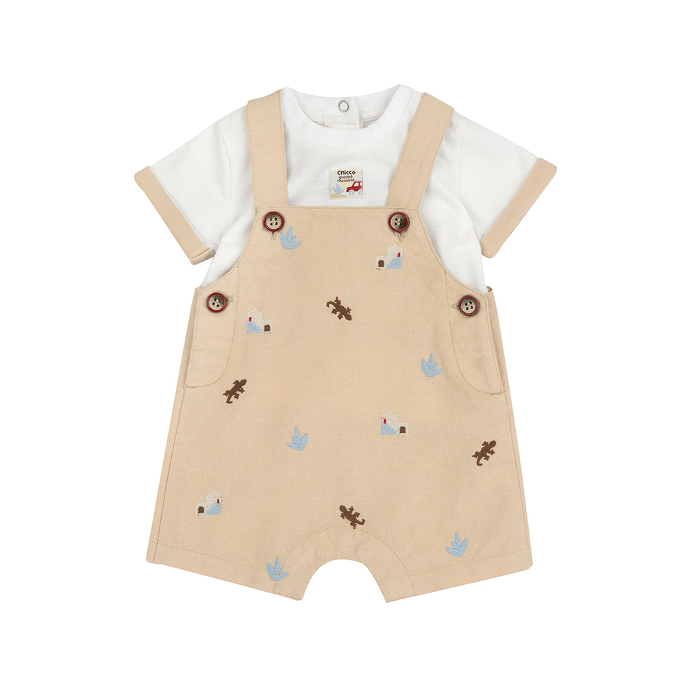 夏日沙丘-圓領上衣+背心短褲套裝