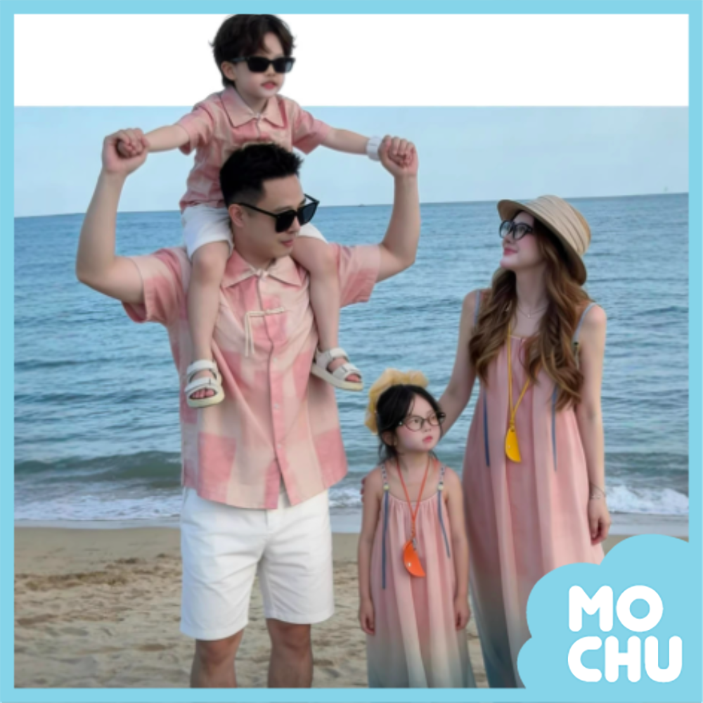 盤釦漸層紮染親子裝