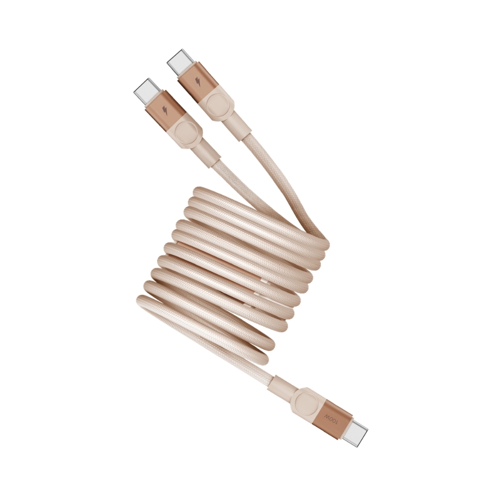 Mag.Link 100W USB-C to 雙 USB-C 磁吸連接線-(2M)-沙漠金