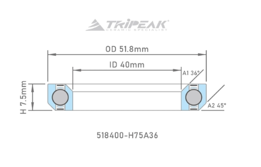 4年保 TRIPEAK JETSTREAM PRO 440C 不鏽鋼頭碗培林 51 x 40 x 6.5 – 36/36