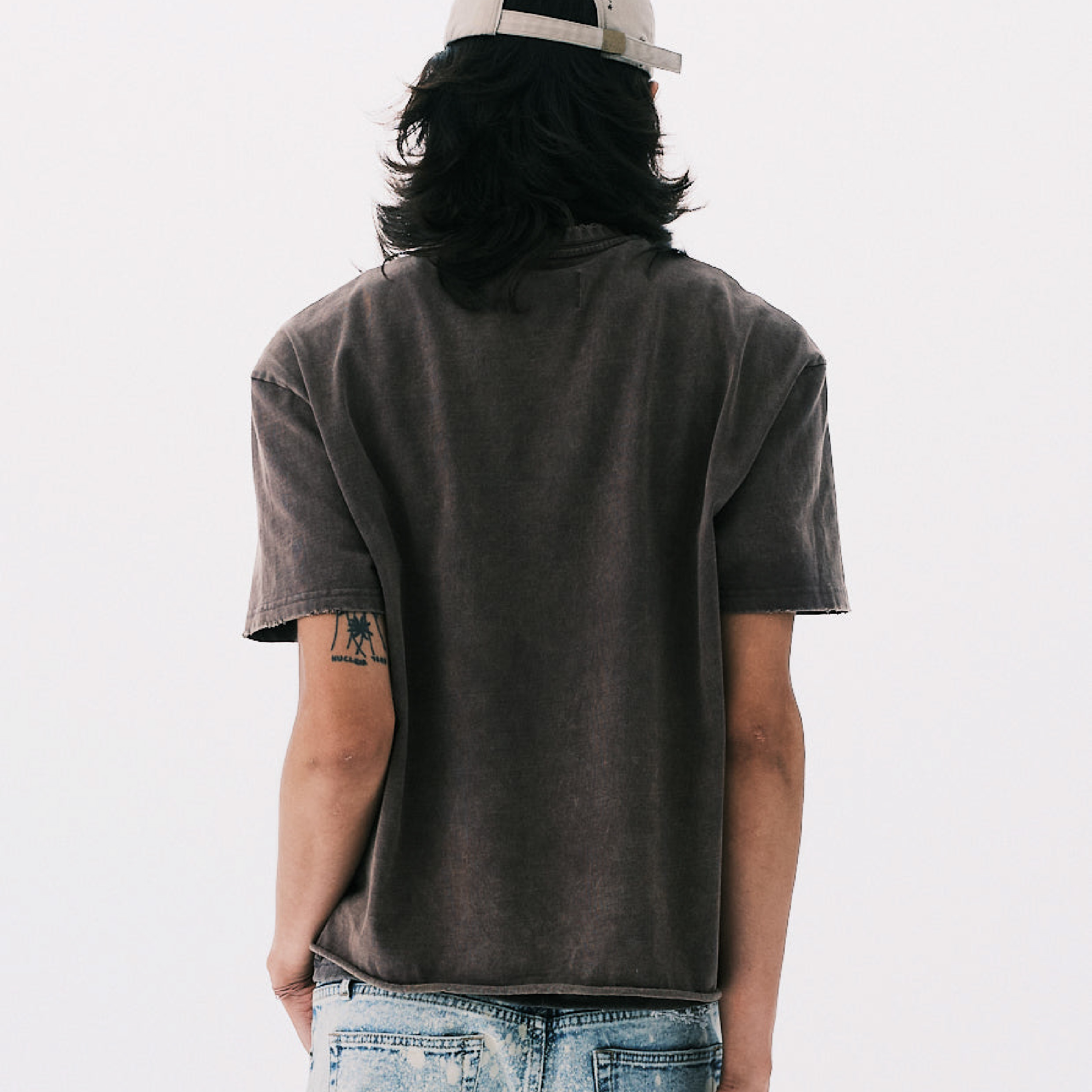 ANOWHEREMAN "A" Washed Basic SS Tee - Brown