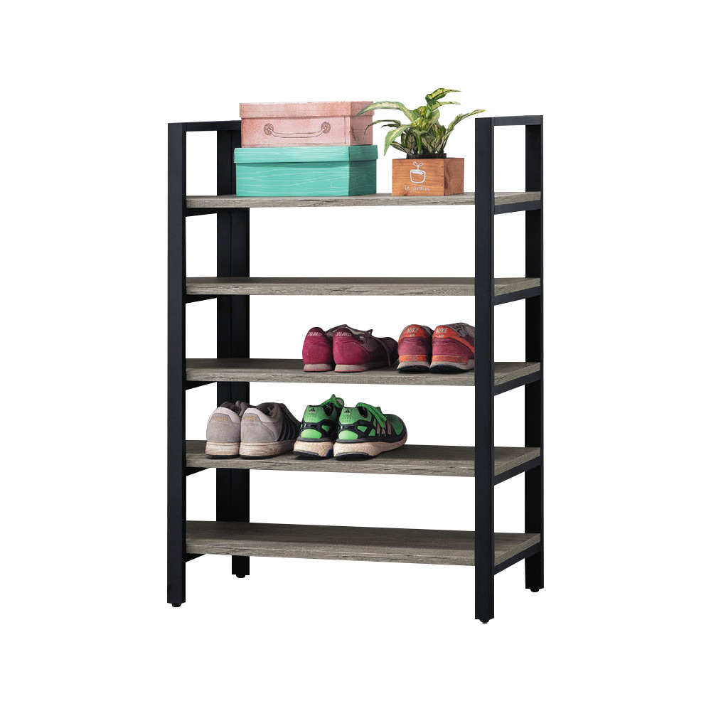 柏蒂家居-泰約工業風2.7尺開放式收納鞋櫃/多層鞋架