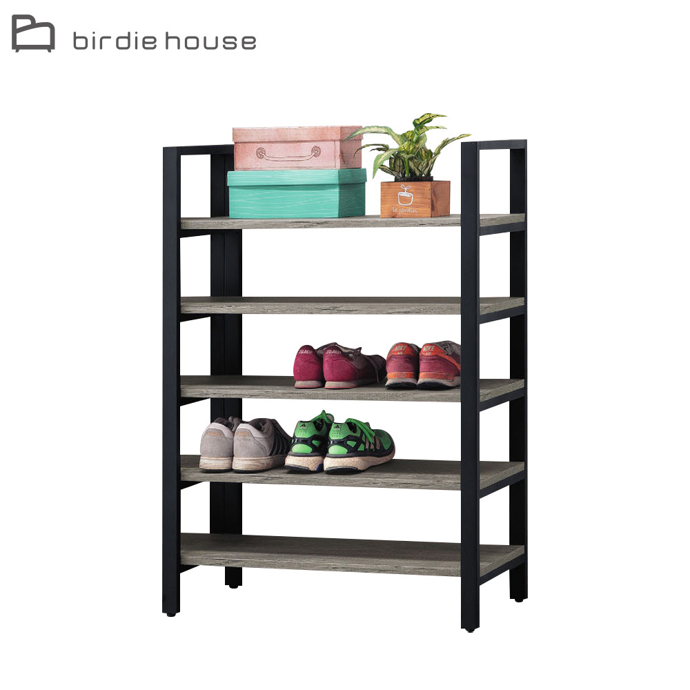 柏蒂家居-泰約工業風2.7尺開放式收納鞋櫃/多層鞋架