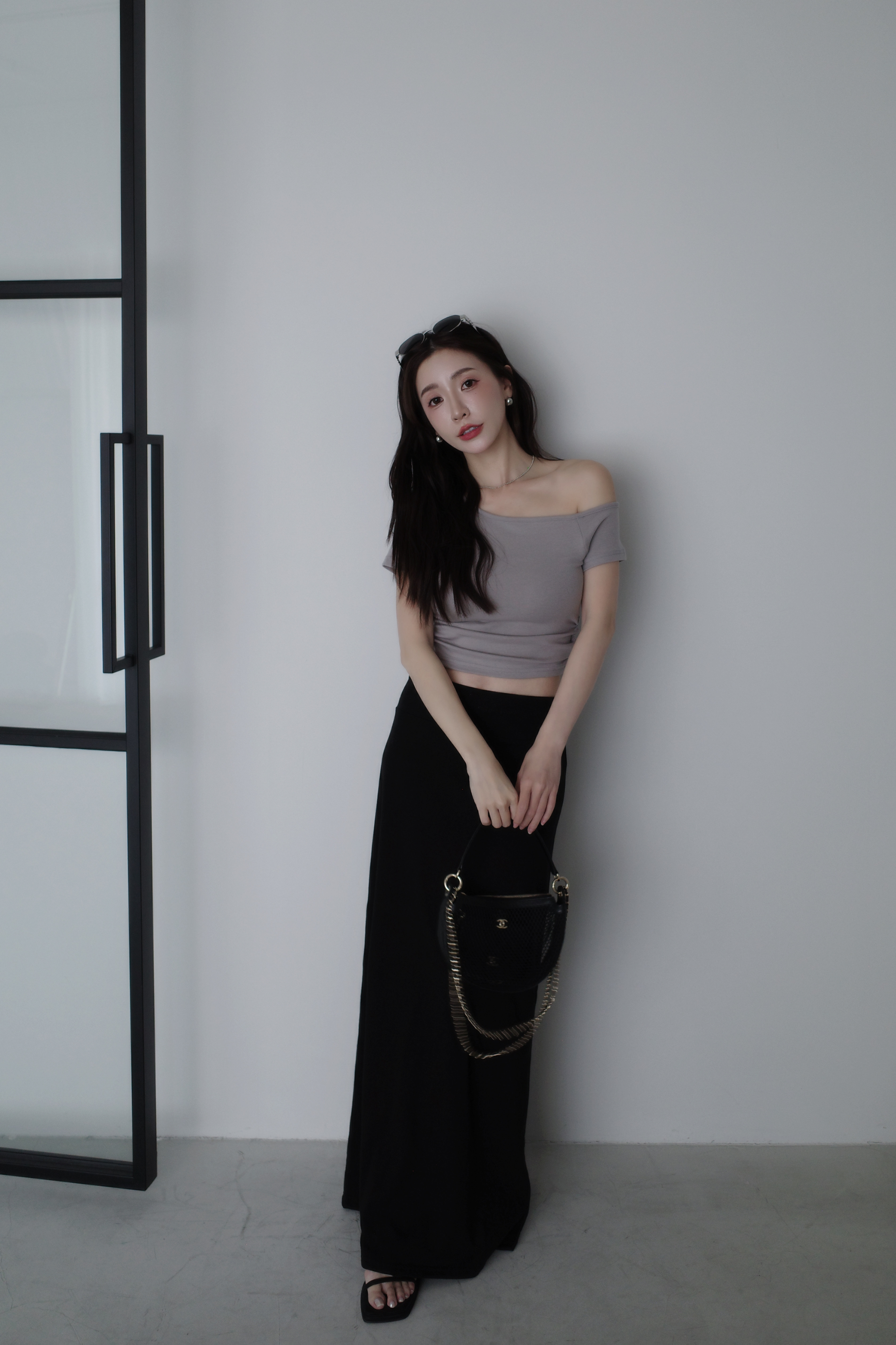 🇰🇷(預購)#AO56 挺版直筒棉裙(黑/灰)