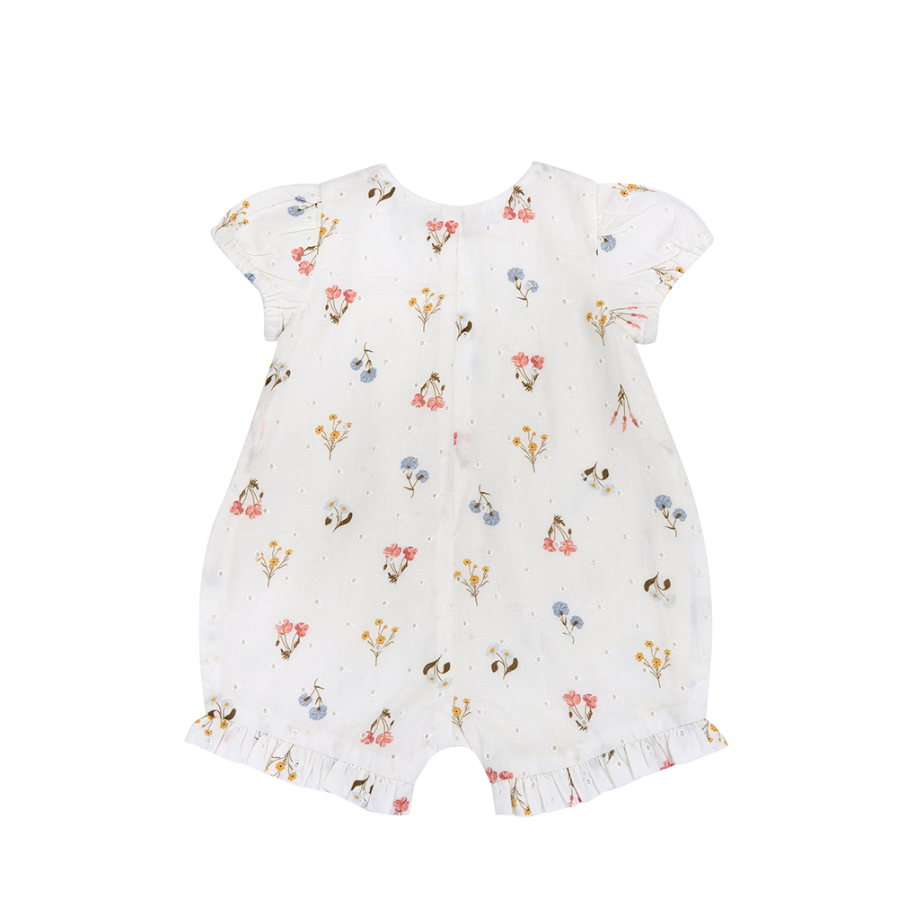 浪漫花語-滿版花朵洞洞布短袖兔裝