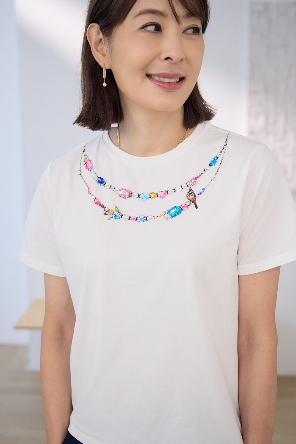 CH聯名系列-寶石印花項鍊T-SHIRT-2色