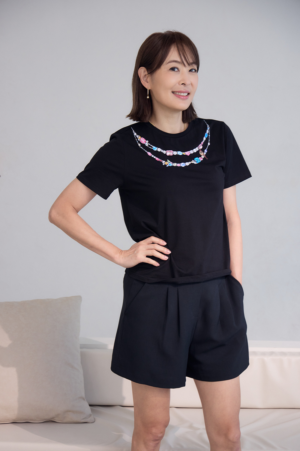 CH聯名系列-寶石印花項鍊T-SHIRT-2色