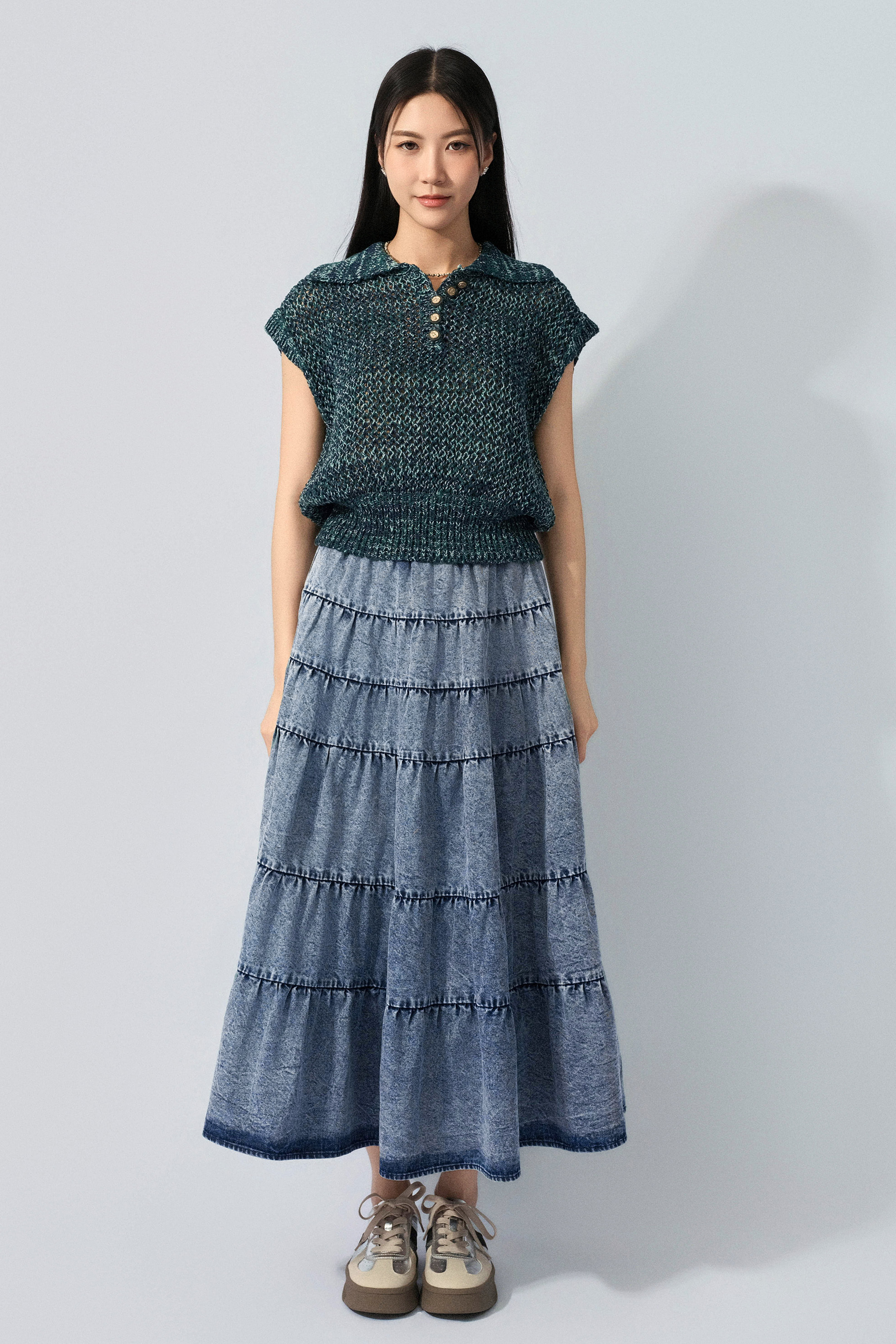 Polo領通花針織背心 (預購產品）