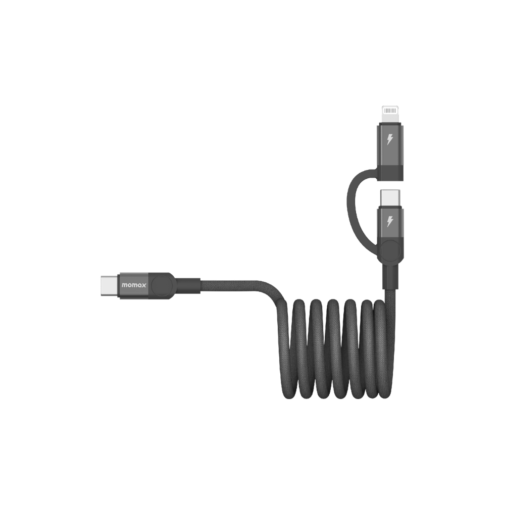 Mag.Link  MFI蘋果認證 USB-C to C & Lightning 60W磁吸連接線-(1m)-黑