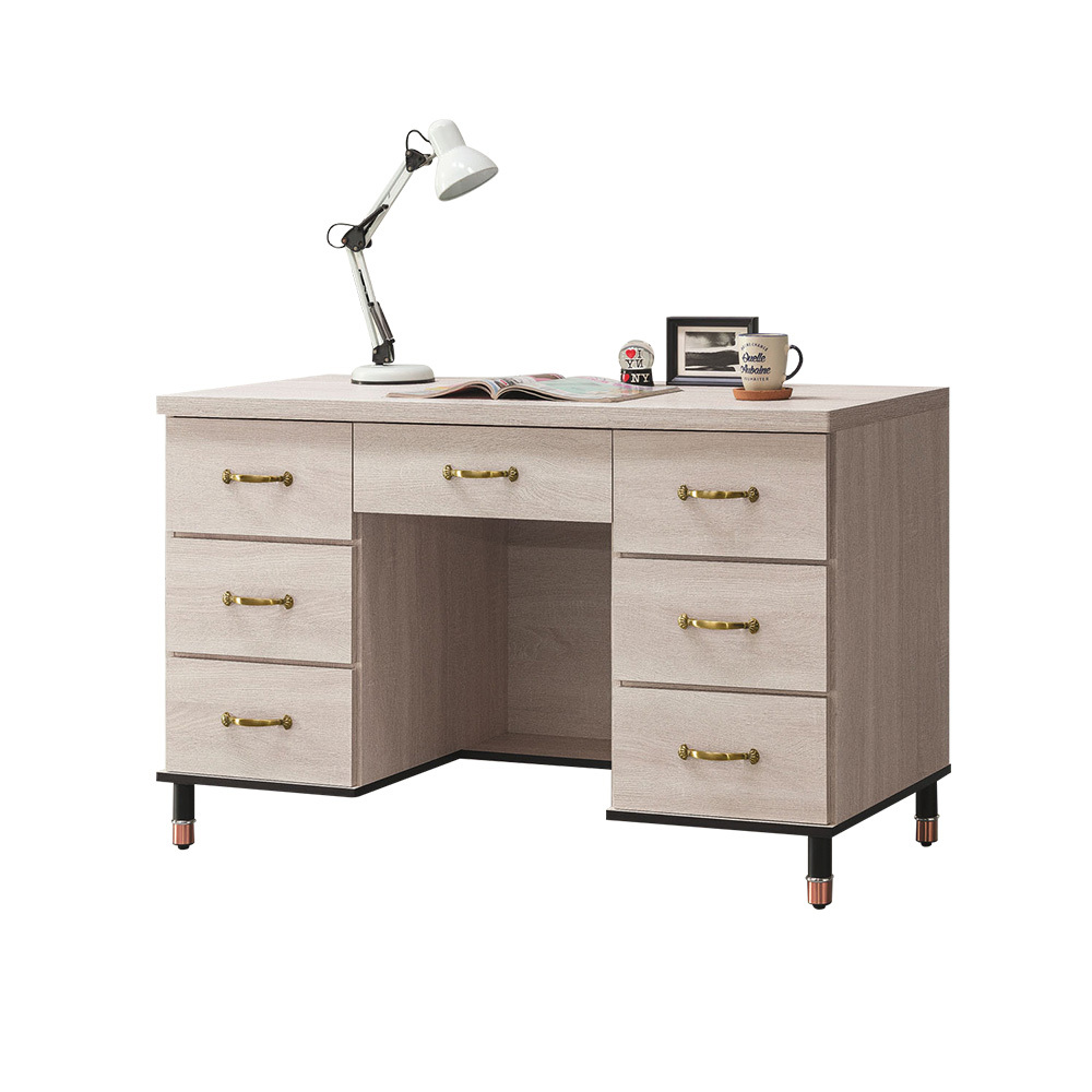 柏蒂家居-托曼4尺七抽書桌/工作桌/辦公桌