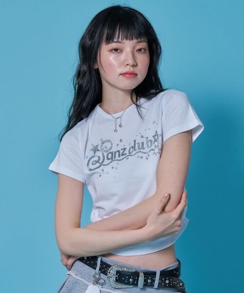 SEQUENZ / sqnz side shearing glitter tee