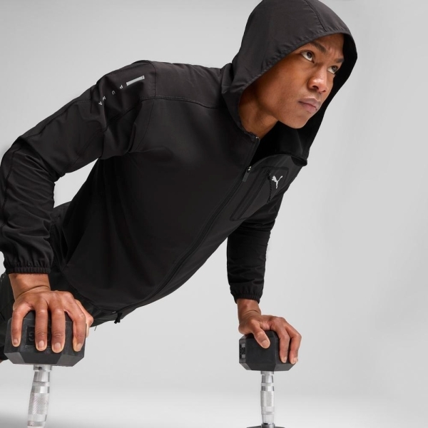 PUMA 外套 訓練系列 黑 FLEX 連帽 風衣外套 男 52673301