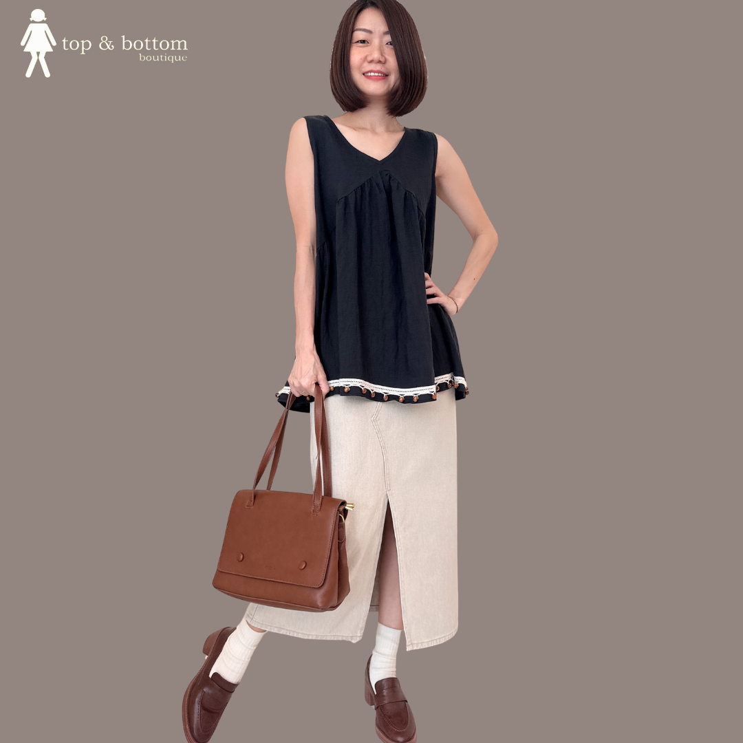 HIGH WAISTED DENIM PENCIL SKIRT