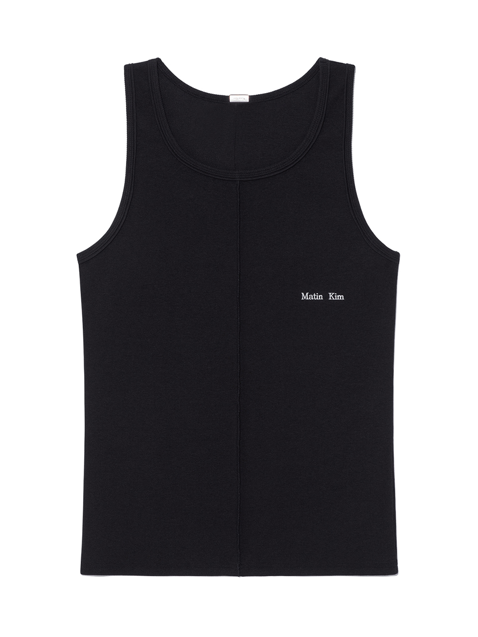 密拷邊小LOGO無袖上衣男款 黑色