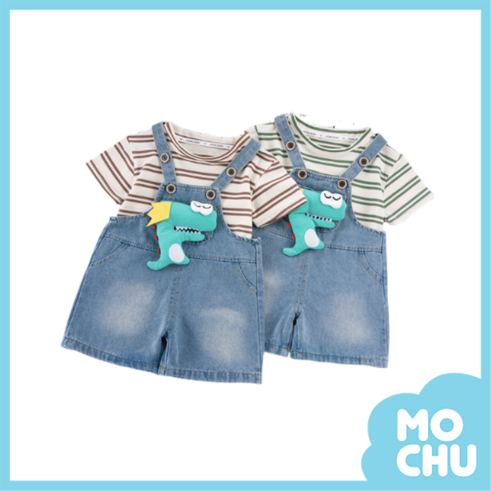 瞌睡龍玩偶吊帶褲套裝(二色)