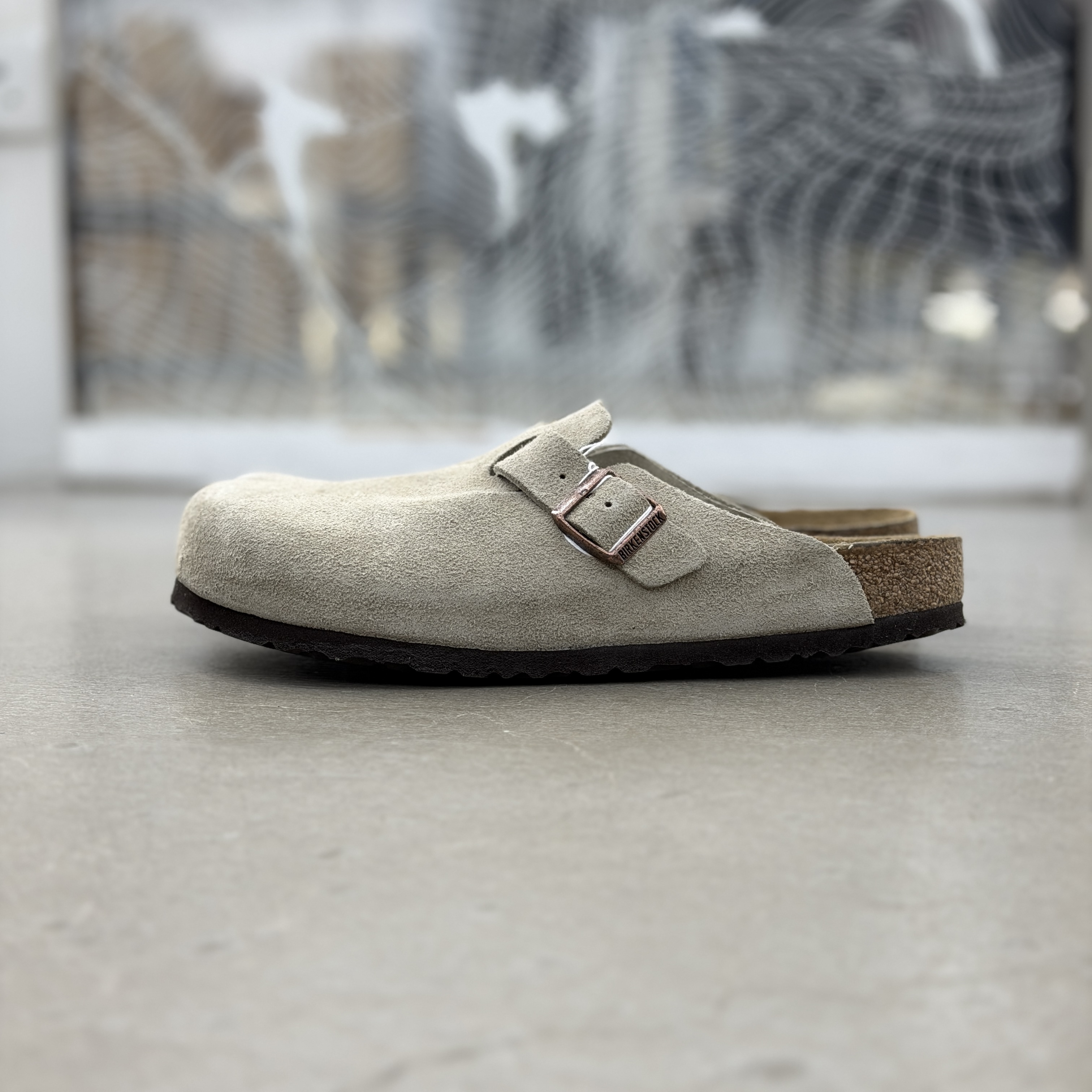 Birkenstock Boston Soft Footbed  Suede Leather Taupe