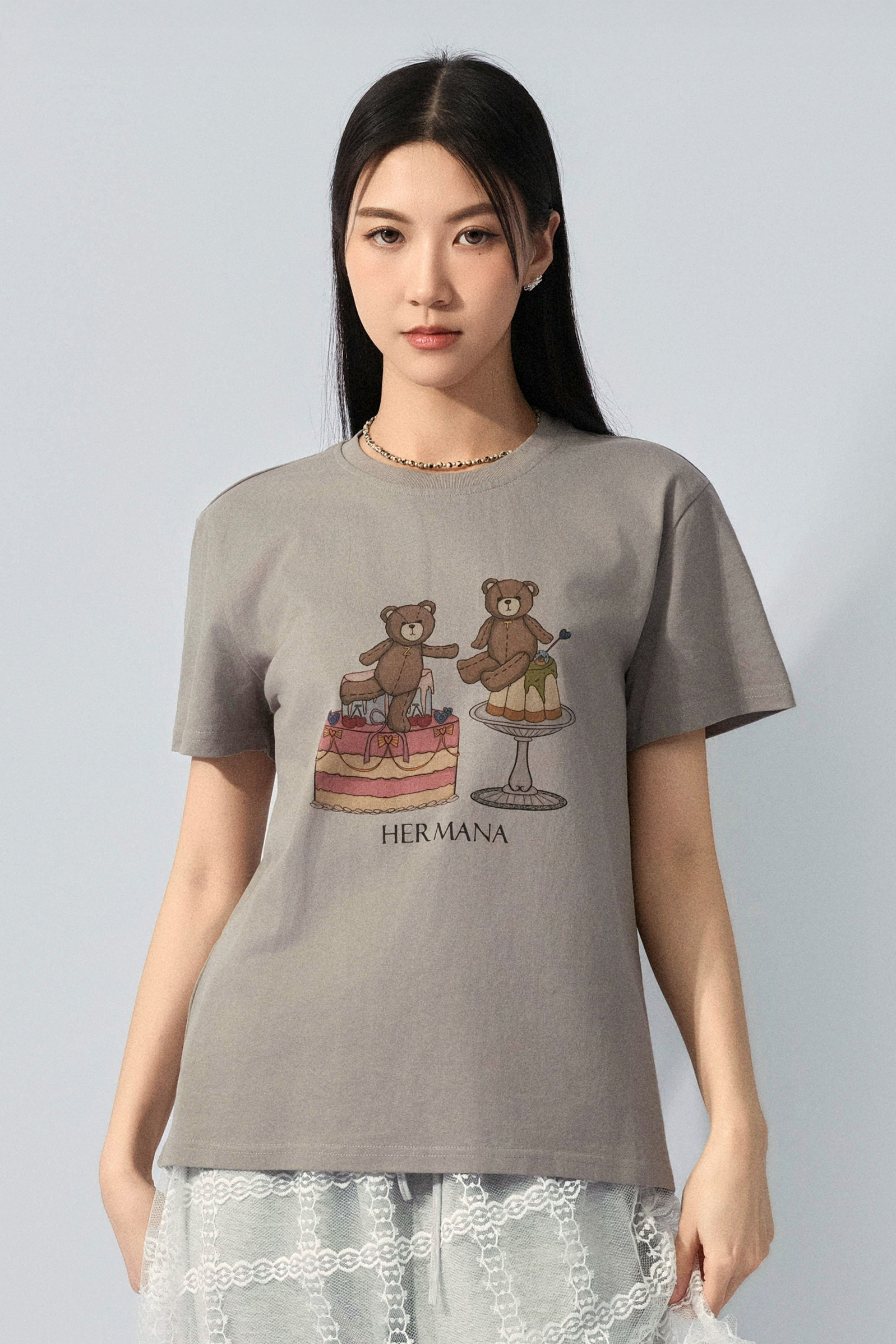 甜品小熊圖案tee  (預購產品）