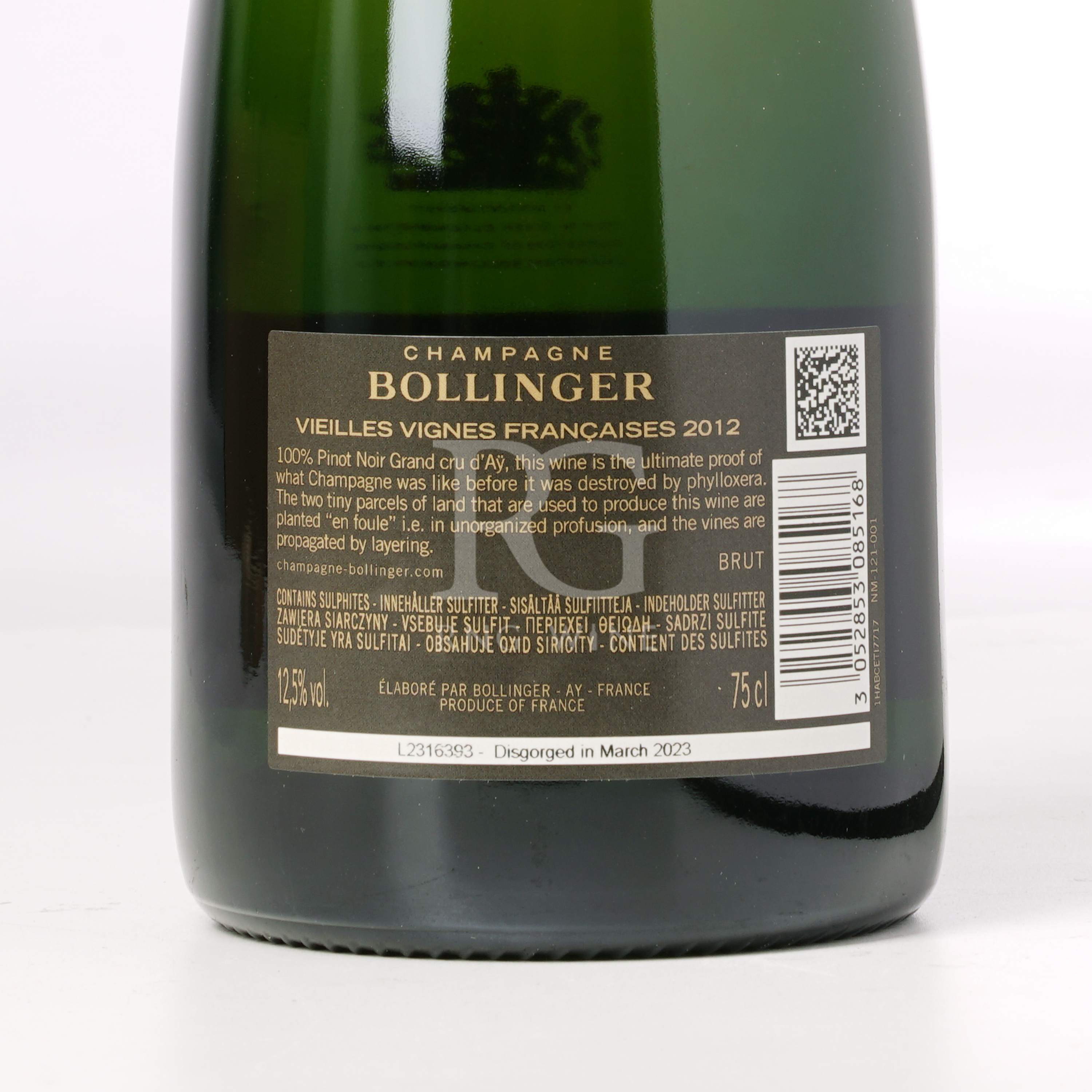Bollinger Vieilles Vignes Francaises Blanc de Noirs 2012 (RP98)