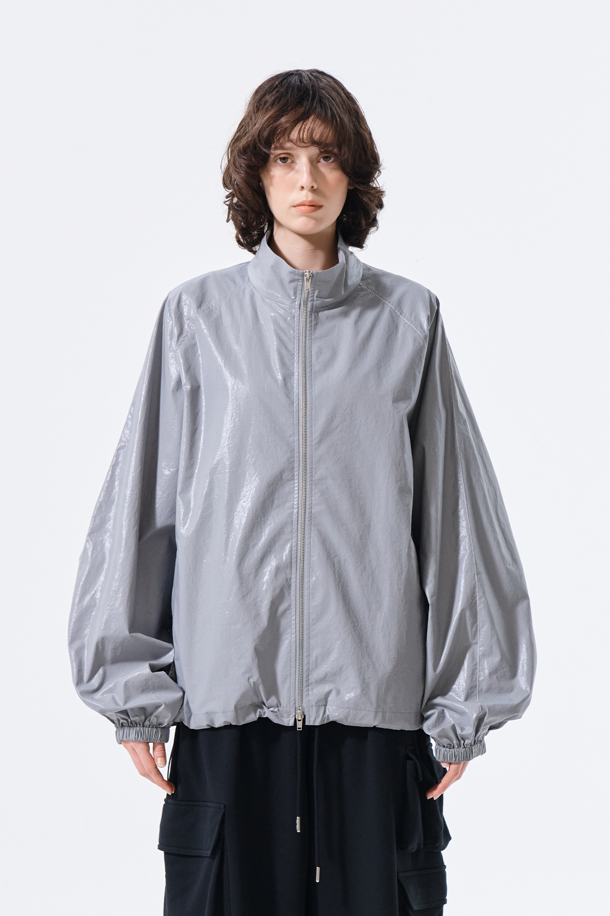 MATIN KIM LOGO風衣外套 深灰