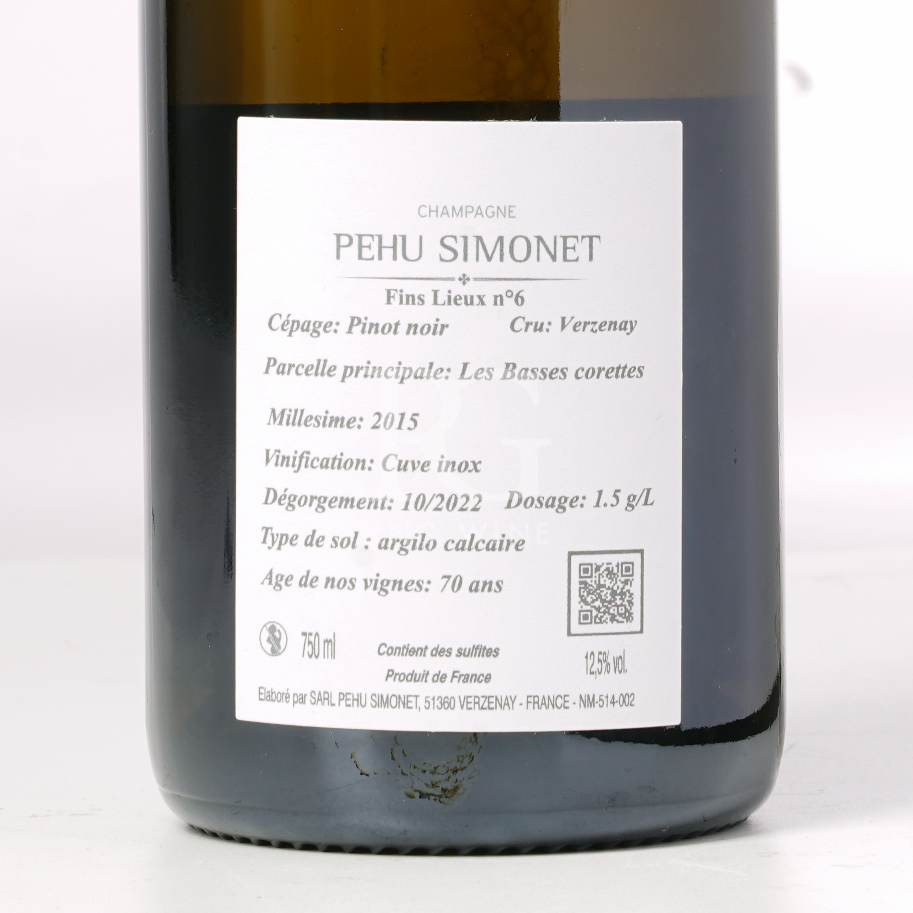 Pehu Simonet Fins Lieux No. 6 Verzenay Grand Cru Brut Millesime 2015
