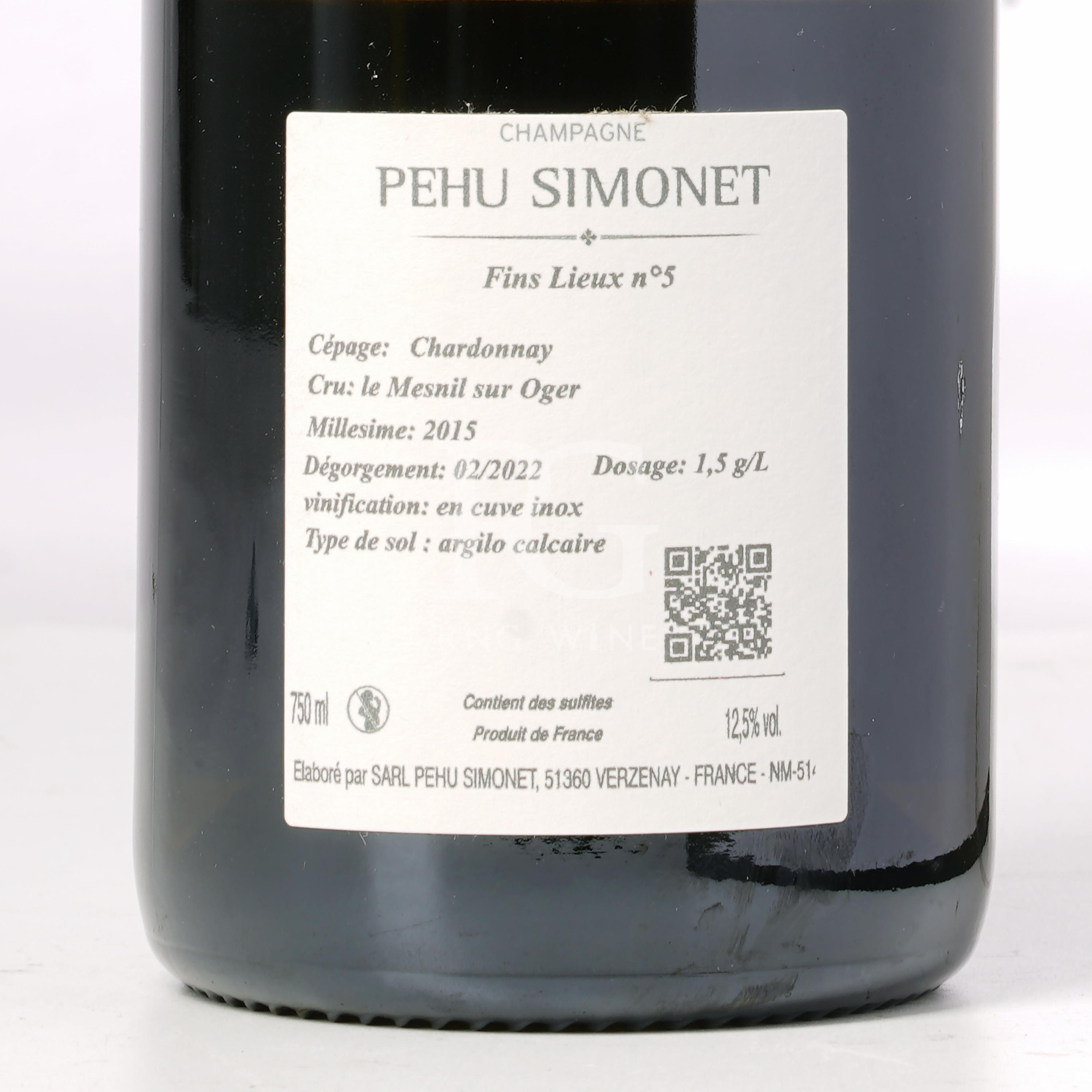 Pehu Simonet Fins Lieux No. 5 Mesnil sur Oger Grand Cru Brut Millesime 2015