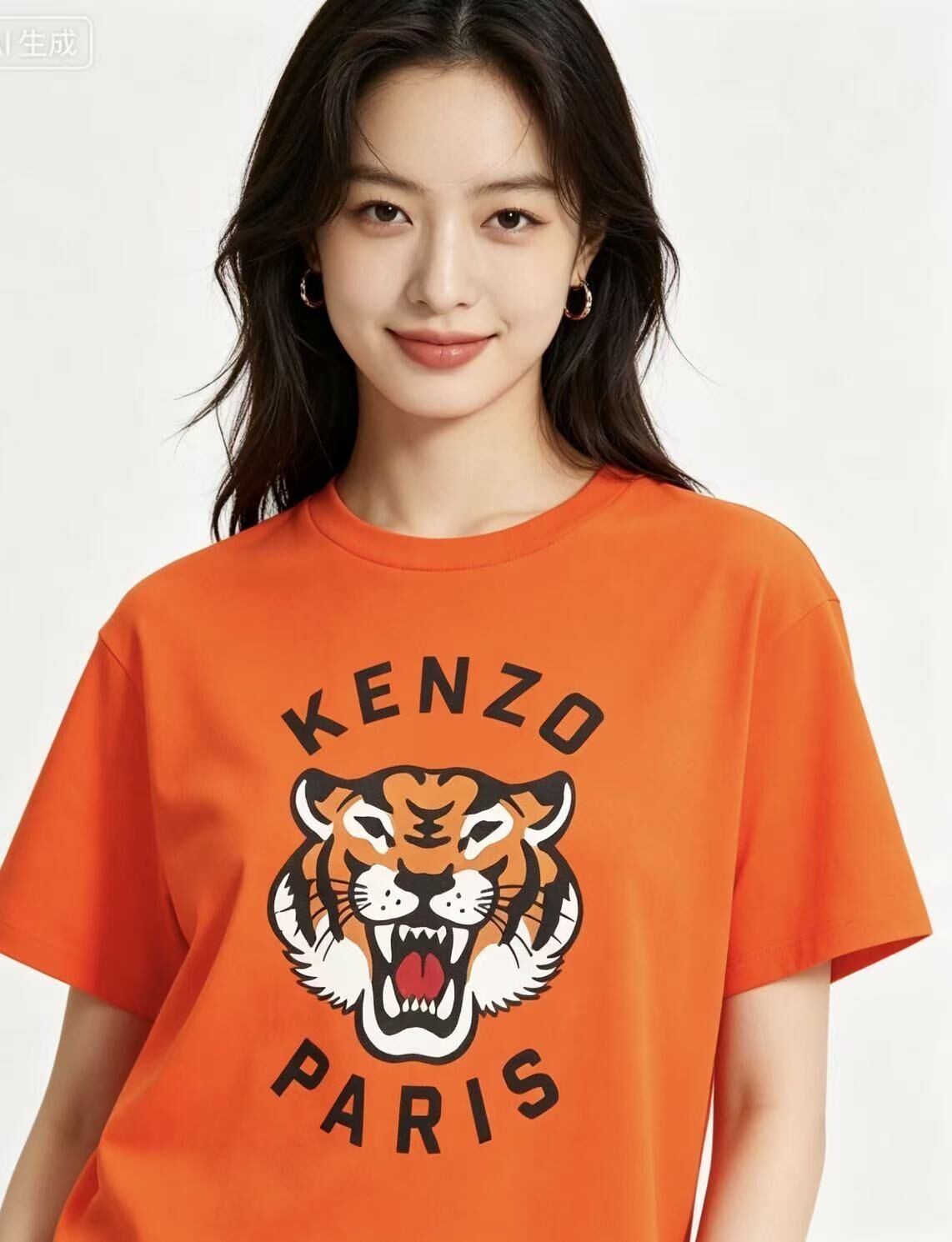 KENZO Kids 橙色 虎頭 Tee