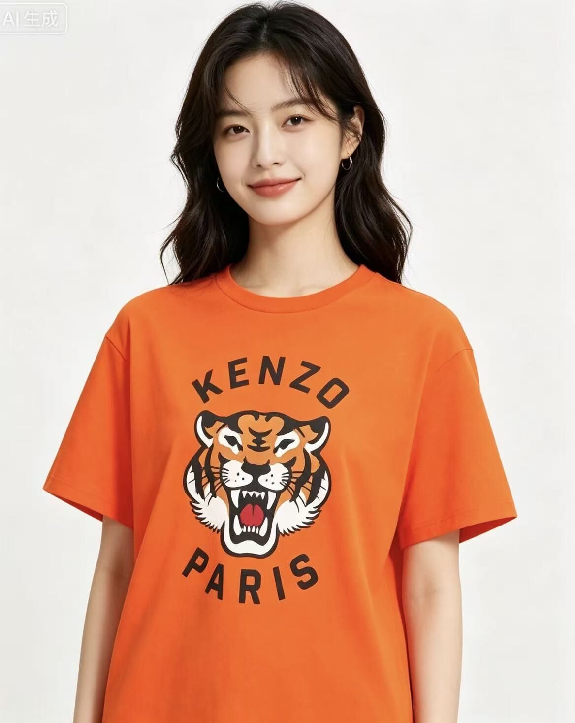 KENZO Kids 橙色 虎頭 Tee