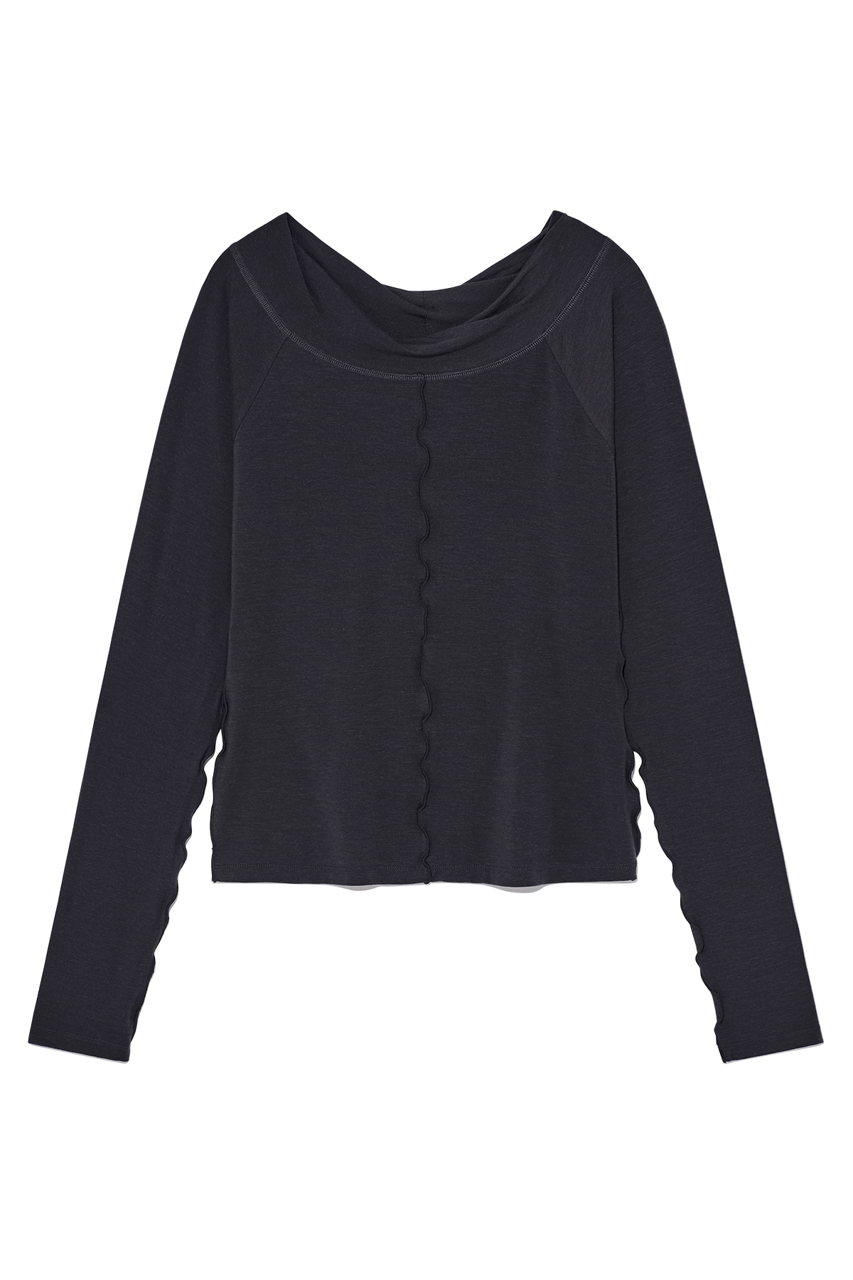 寬領扭結修身上衣 炭灰