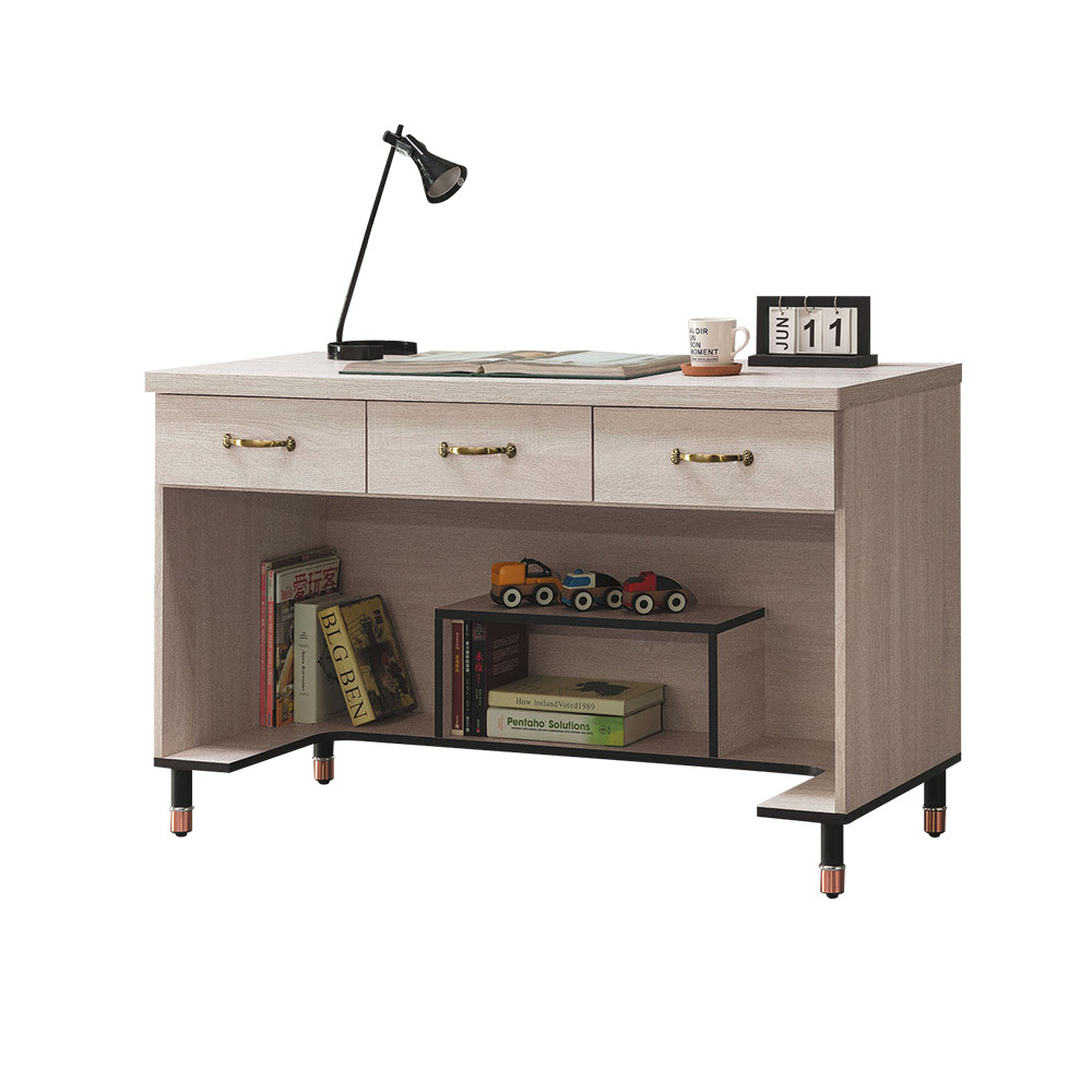 柏蒂家居-托曼4尺三抽書桌/工作桌/辦公桌