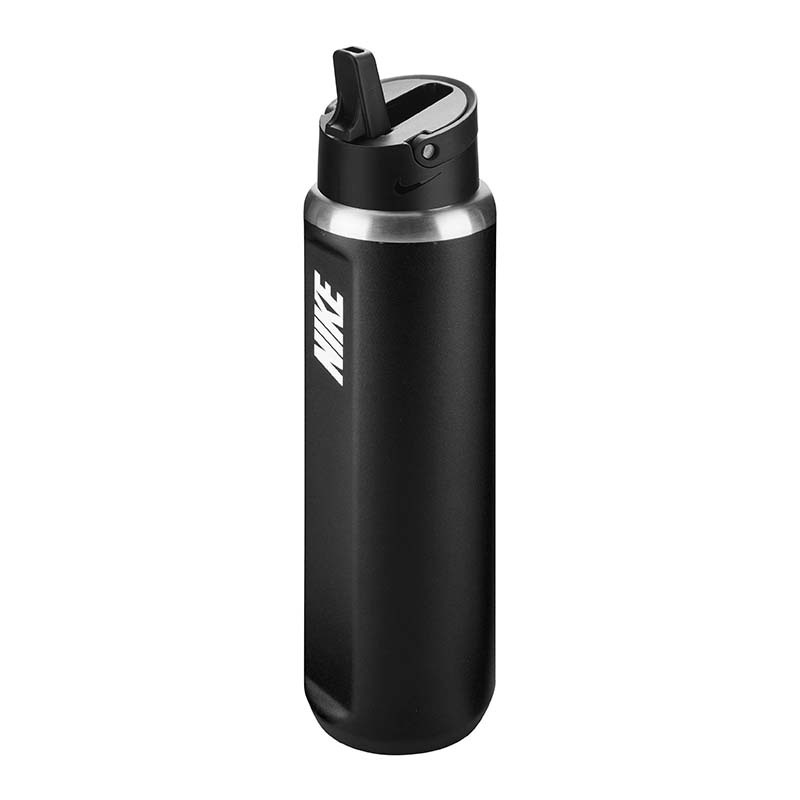 NIKE SS RECHARGE 吸管保冷瓶24OZ 水壺 黑色 N101381204424 [台灣現貨]