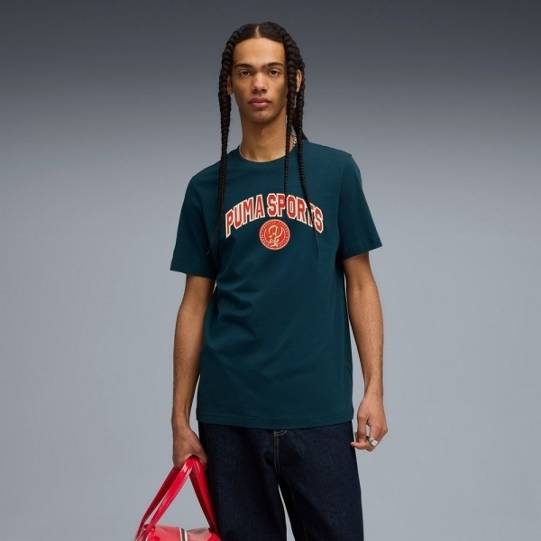PUMA 短T 流行系列 SPORTS LEGACY 綠色 短袖 T恤 男 63210575