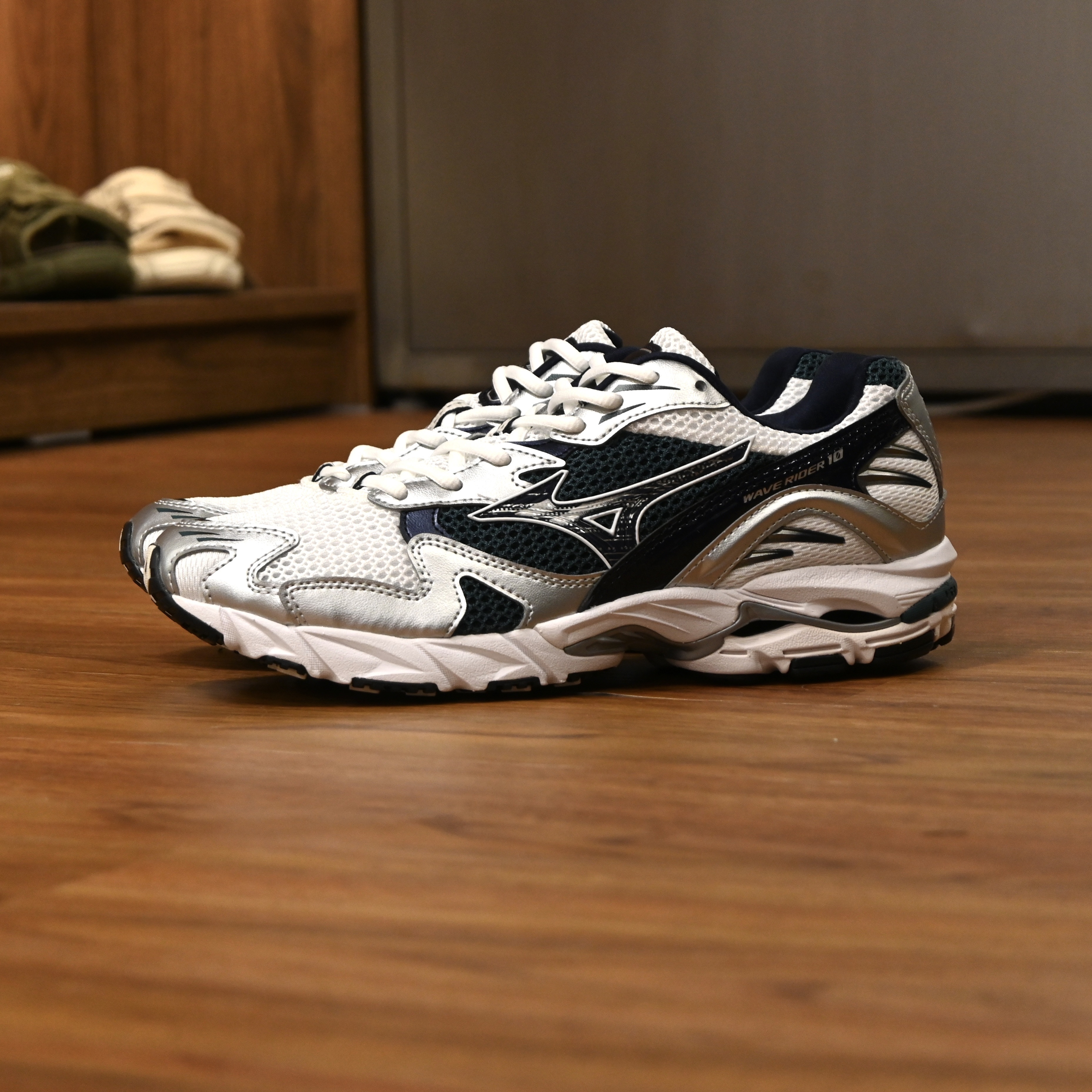 Mizuno Wave Rider 10 White/Baritone Blue/Deep Teal D1GA210415