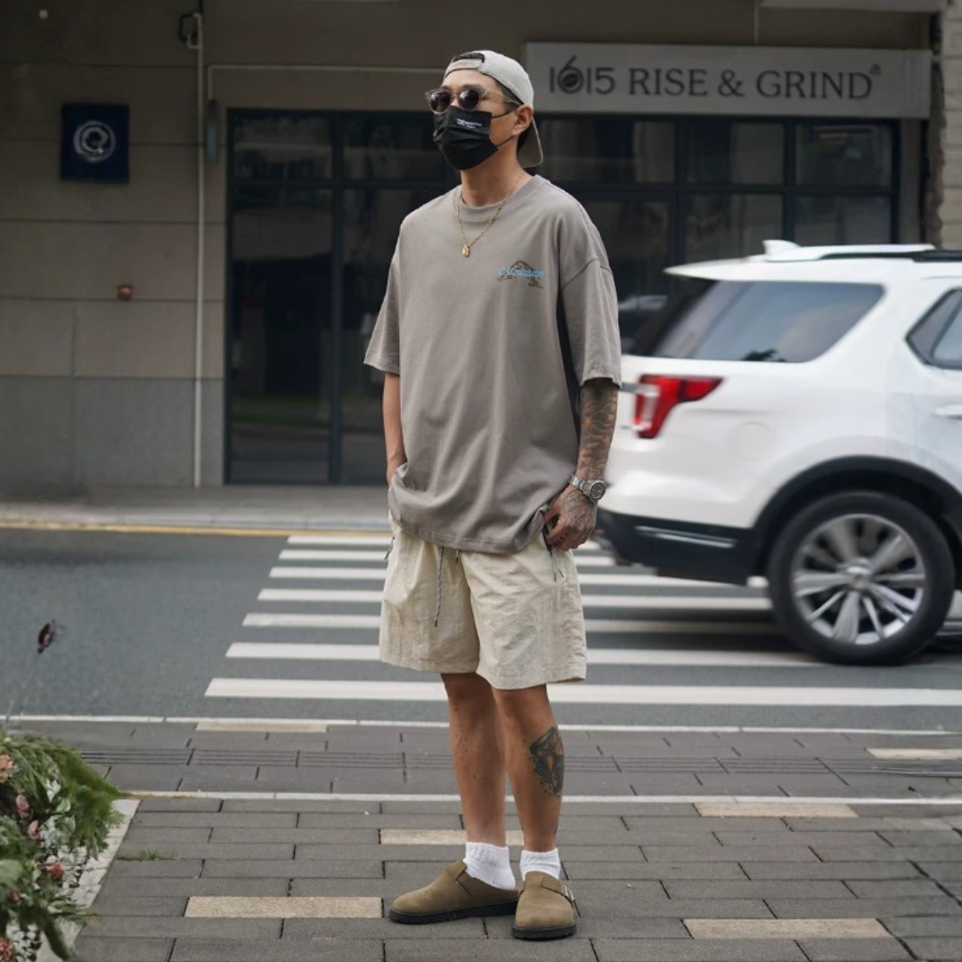 山系厚板印花純棉短袖