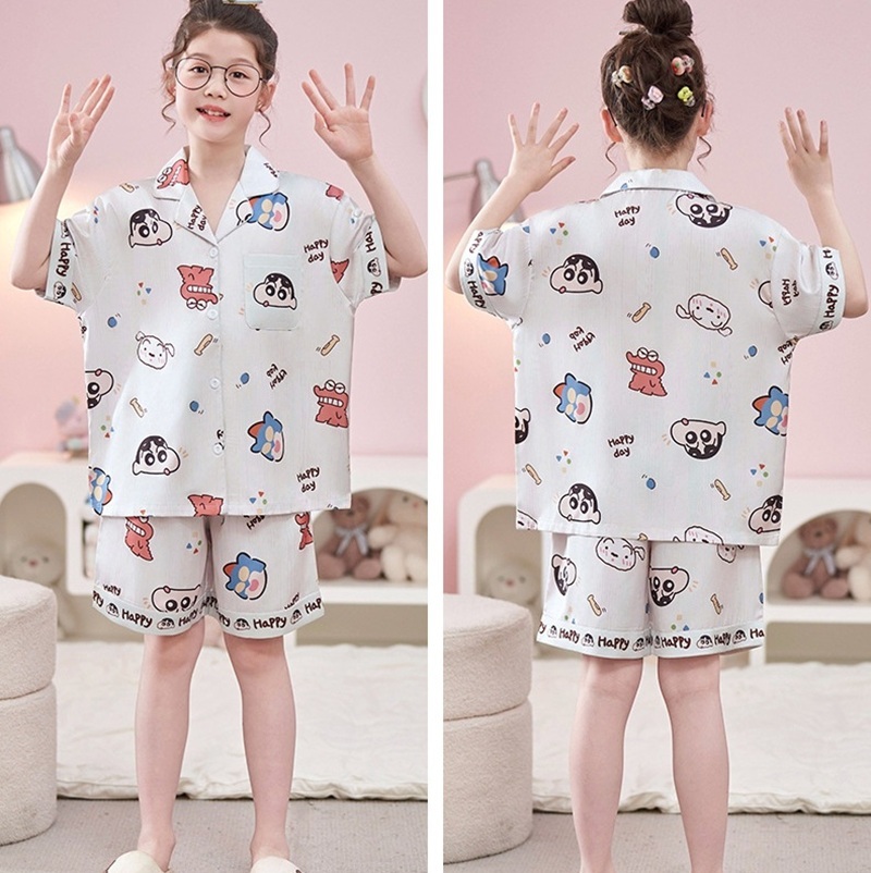 【蠟筆小新】夏季薄款短袖睡衣套裝（親子款）